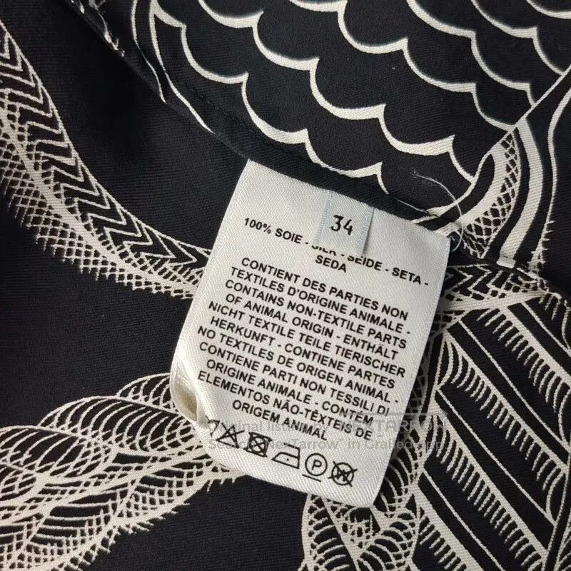 Hermes Hermes Silk Shirt Black Chain Print. Size XXS / US 00 / IT 34 - 4 Thumbnail