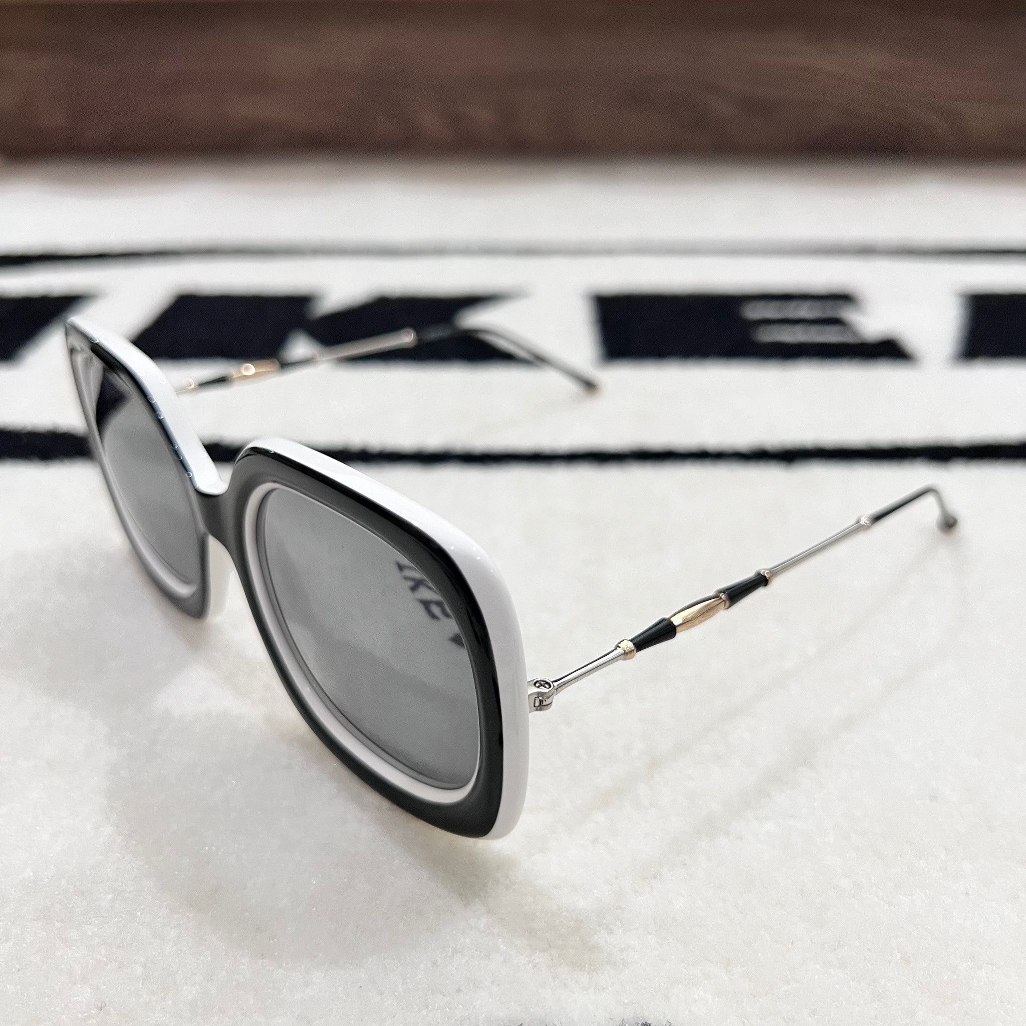 Matsuda Matsuda M2035 5-Barrel Riveted Hinge Sunglasses WHITE/SILVER Size ONE SIZE - 3 Thumbnail