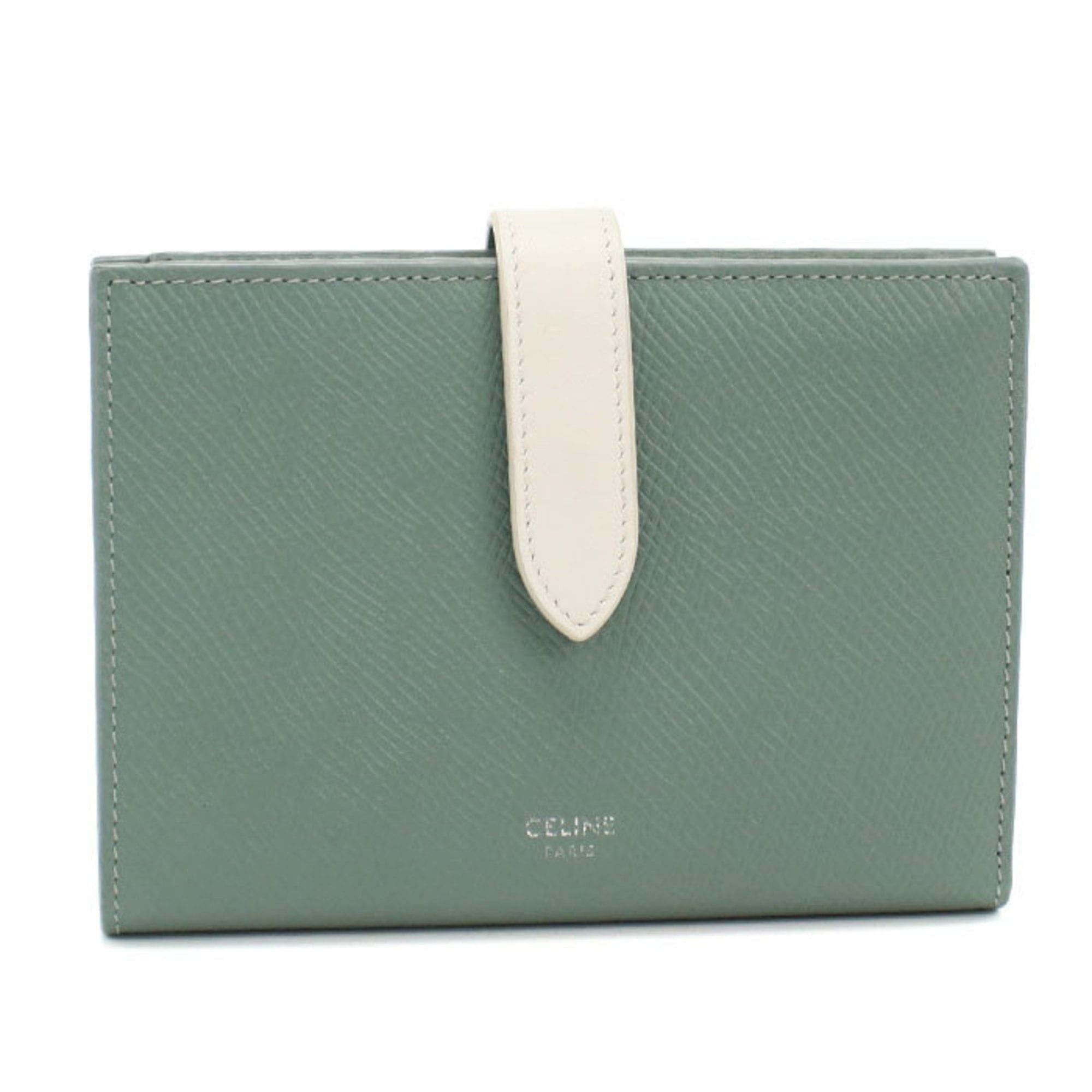 Celine CELINE Women's Green Bifold Wallet with Strap Size ONE SIZE - 1 Thumbnail