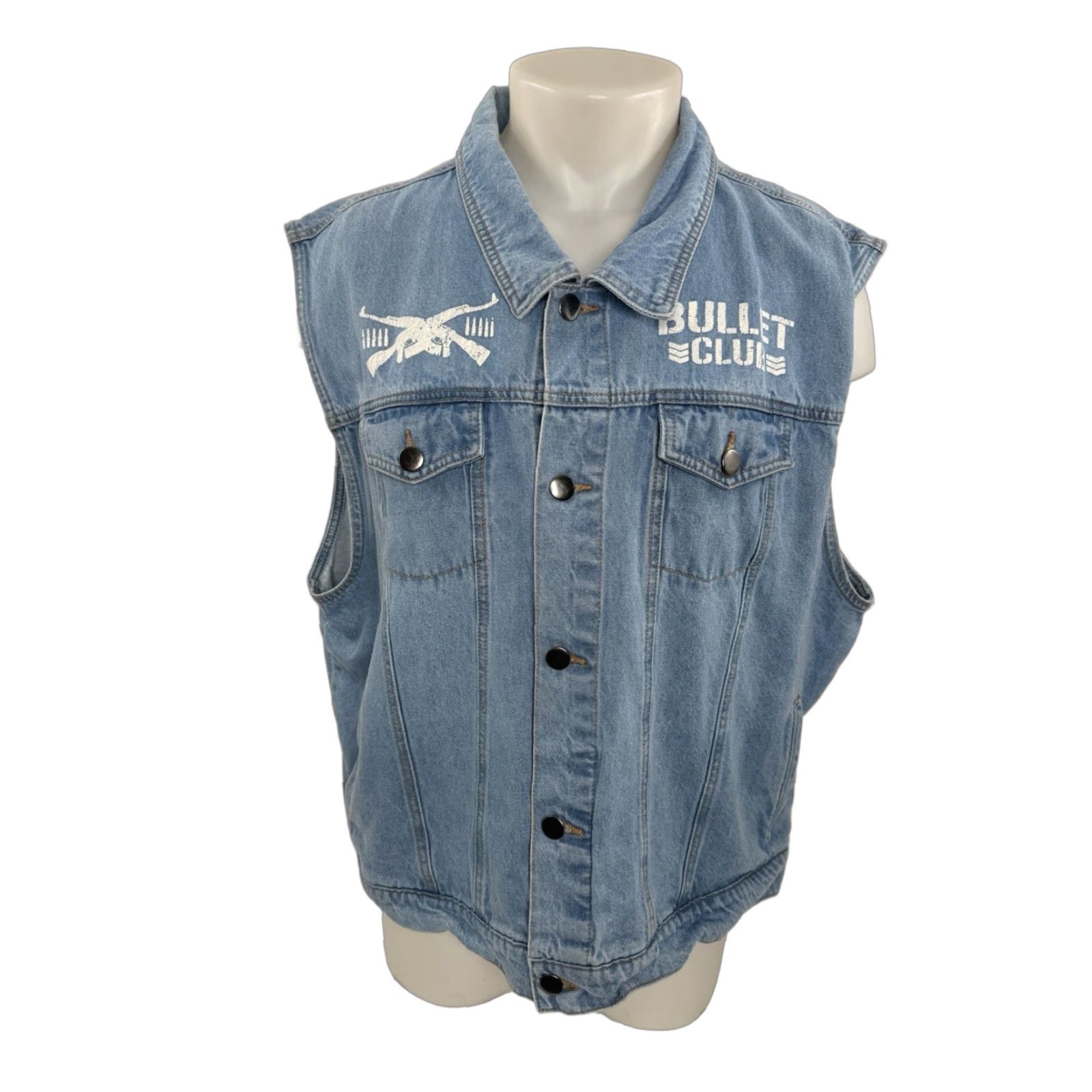 Denime King of Sports / NEW JAPAN PRO WRESTLING / Bullet Club Mens 3XL Denim Vest Size US XXL / EU 58 / 5 - 1 Thumbnail