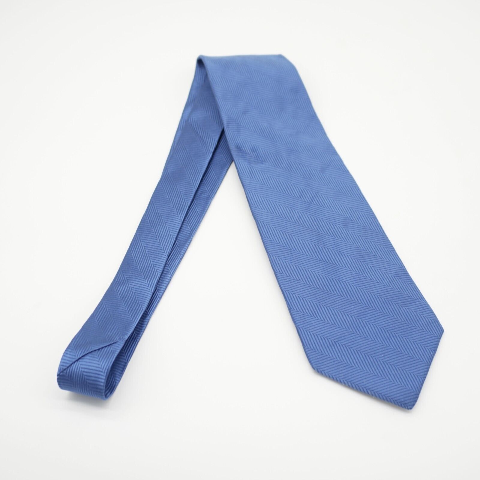 Jos. A. Bank Jos A Bank Herringbone Woven Blue Wide Silk Tie Italy Size ONE SIZE - 6 Thumbnail