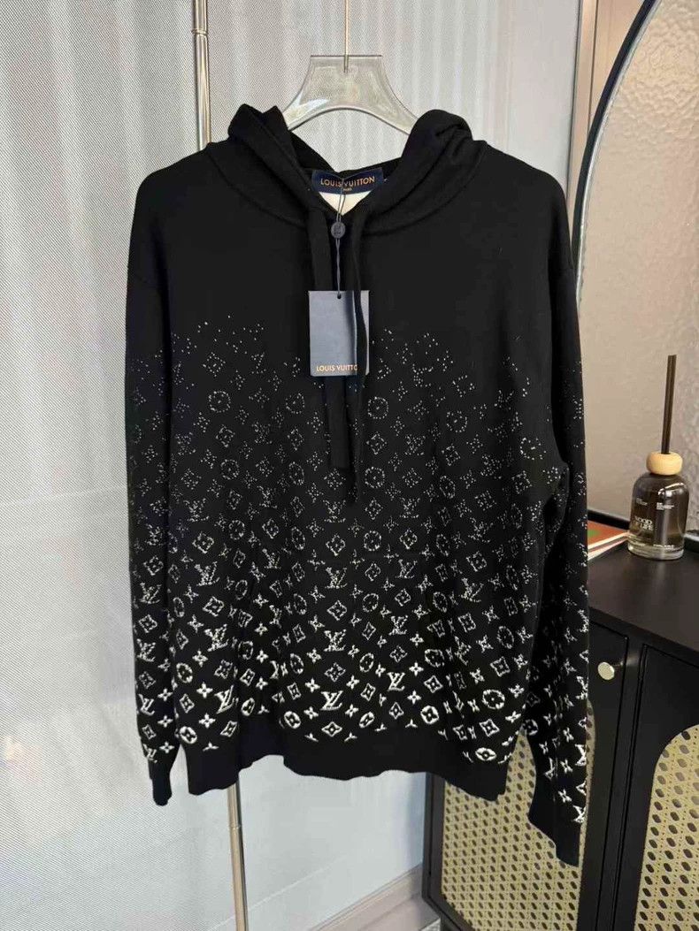 Louis Vuitton Louis Vuitton Black and White Gradient Full Print Hoodie Size US L / EU 52-54 / 3 - 1 Thumbnail