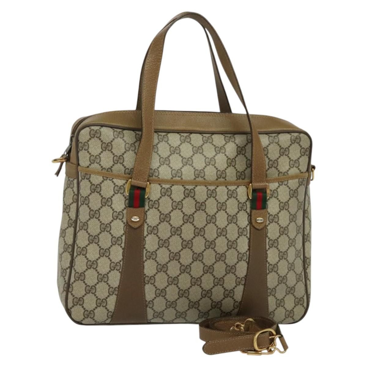 Gucci GUCCI GG Supreme Web Sherry Line Bag Pvc Beige Gold 40 02 Size ONE SIZE - 1 Thumbnail
