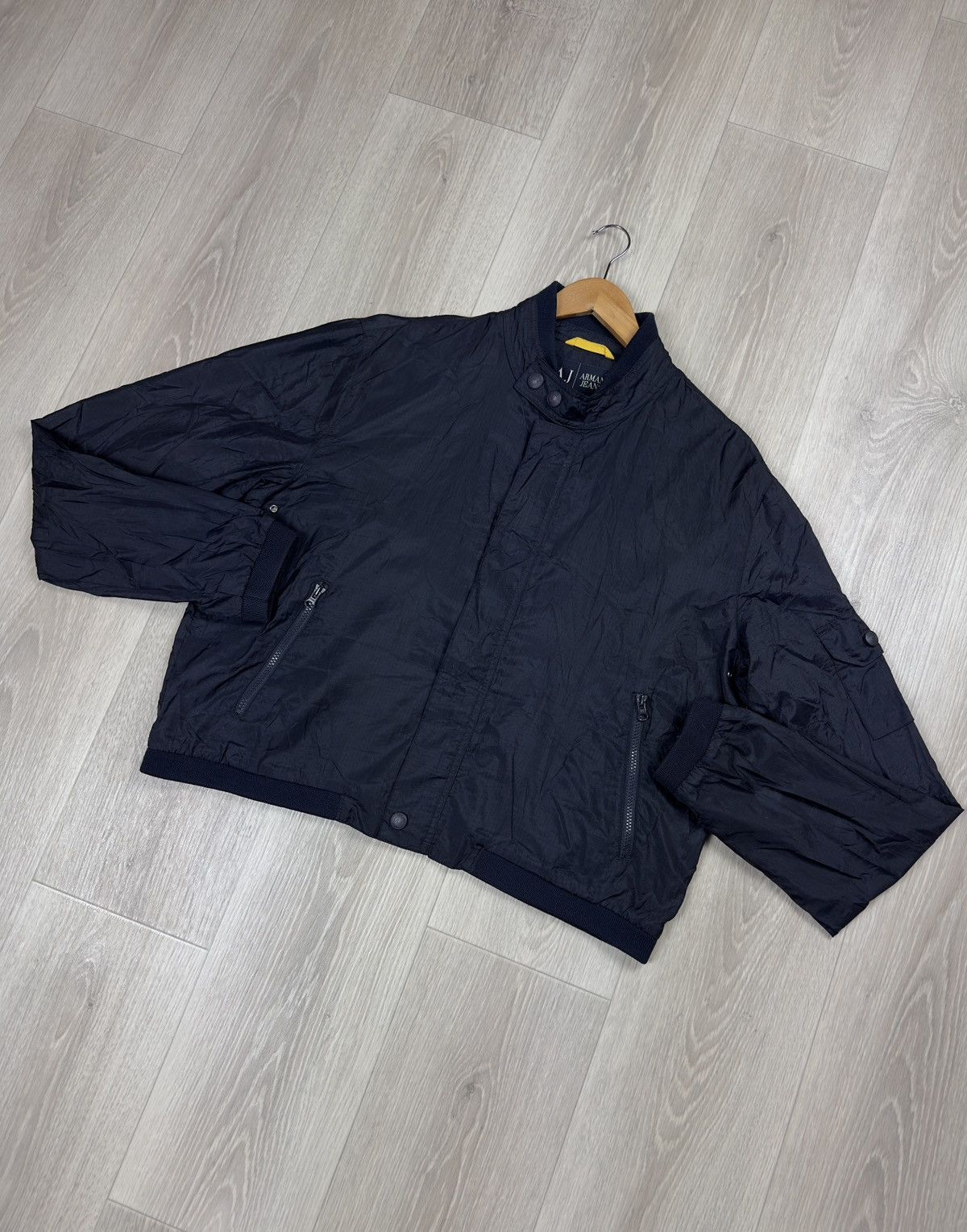 Armani Vintage Armani Jeans Nylon Windbreaker Jacket Size US L / EU 52-54 / 3 - 5 Thumbnail