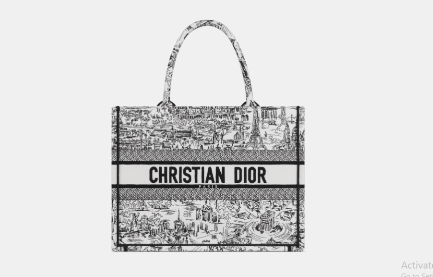 Dior o1w1db10525 M1296Z Size : OS / Tote Bag in White/Black Size ONE SIZE - 2 Thumbnail