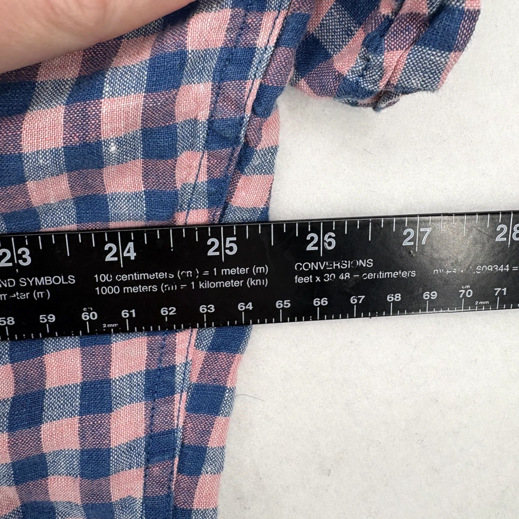 Banana Republic Banana Republic Shirt Mens XL Pink Check Short Sleeve Button-Up Linen Casual Preppy Spring Summer Brushed Button-Down Collared Fit Regular Vintage No Size US XL / EU 56 / 4 - 7 Thumbnail