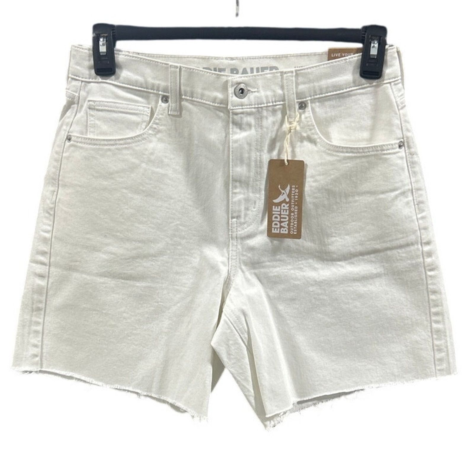 Eddie Bauer New Eddie Bauer Women Size 18 White Cutoff Denim Shorts Size 40" / US 18 - 1 Thumbnail