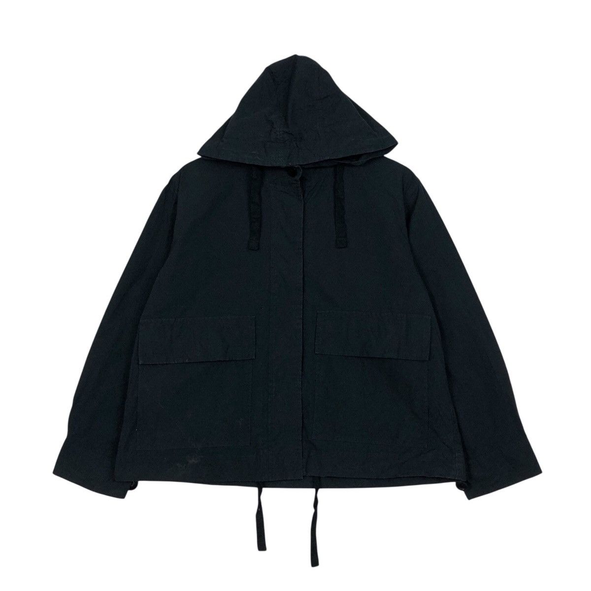 Margaret Howell 📌Rich Black Vintage Cropped Hoodie Jacket Chore MHL Size US M / EU 48-50 / 2 - 2 Thumbnail