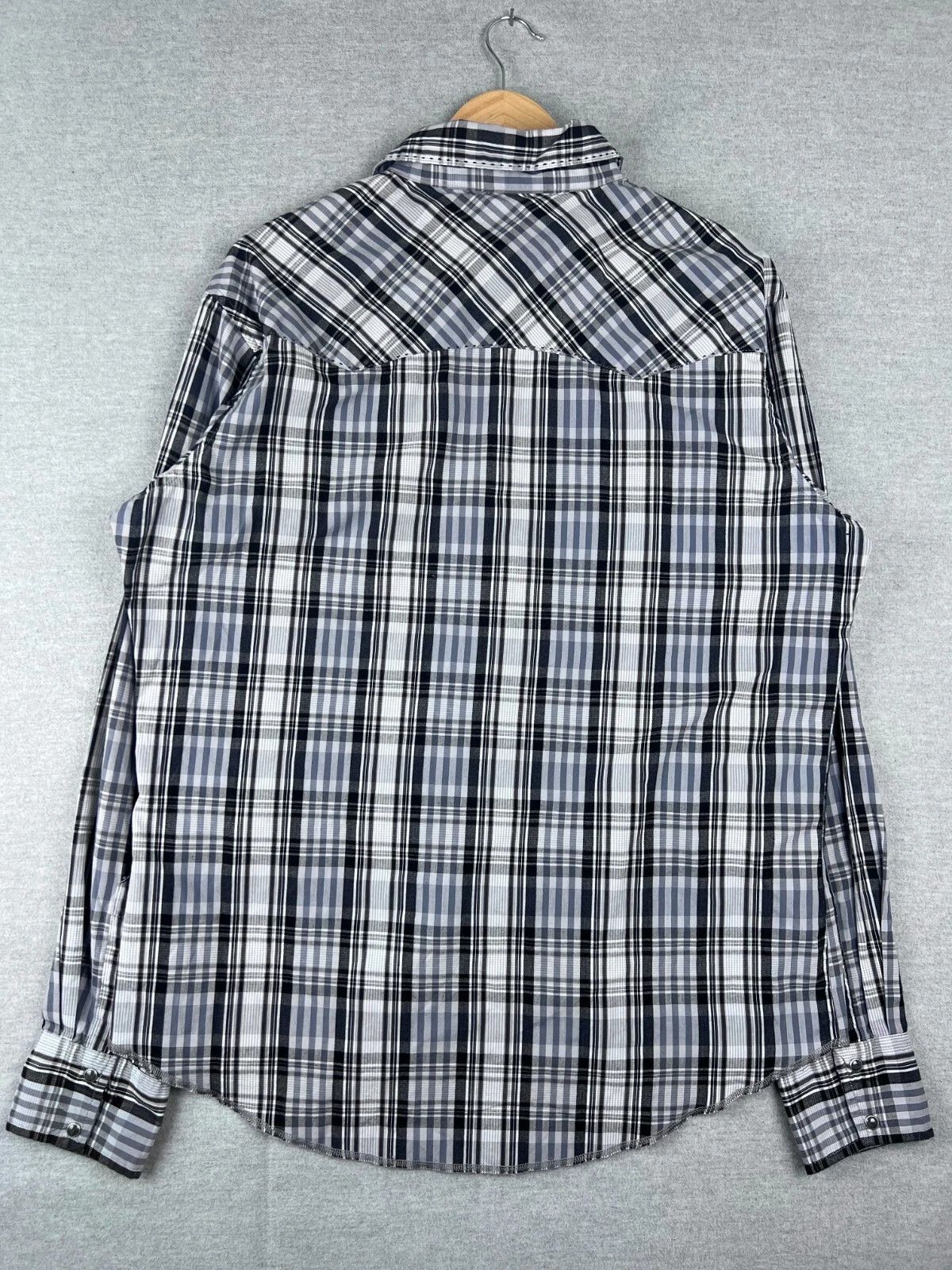 Wrangler Wrangler Shirt Mens L Blue Western Pearl Snap Cotton Long Size US L / EU 52-54 / 3 - 4 Thumbnail