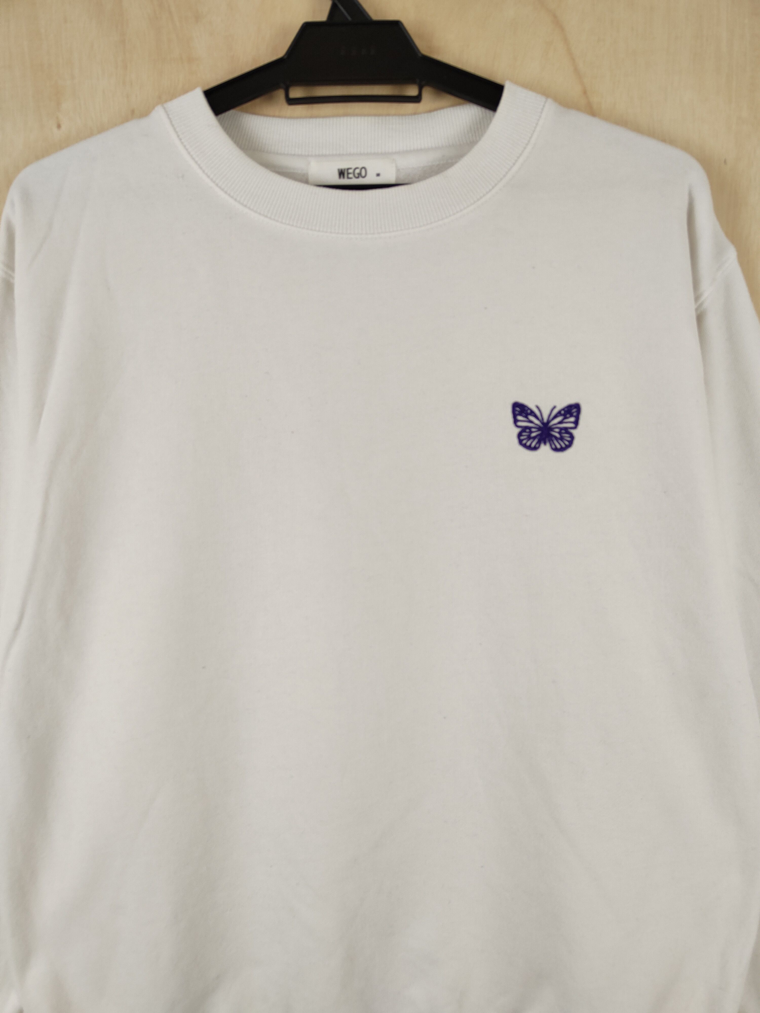 Japanese Brand × Vintage Wego White Butterfly Sweatshirts #S2635 Size M / US 6-8 / IT 42-44 - 2 Thumbnail