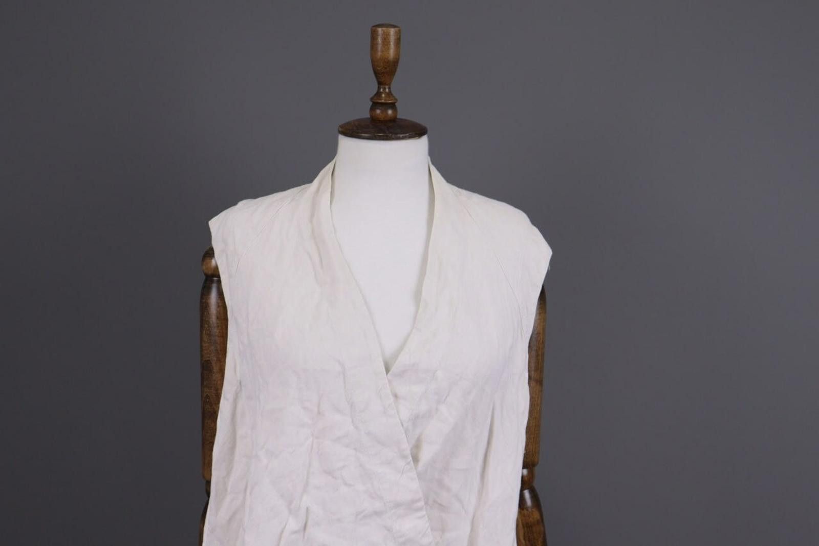 Oscar De La Renta Oska Regular Beige Open Front Linen Cardigan Sweater Size 3 Size M / US 6-8 / IT 42-44 - 3 Thumbnail