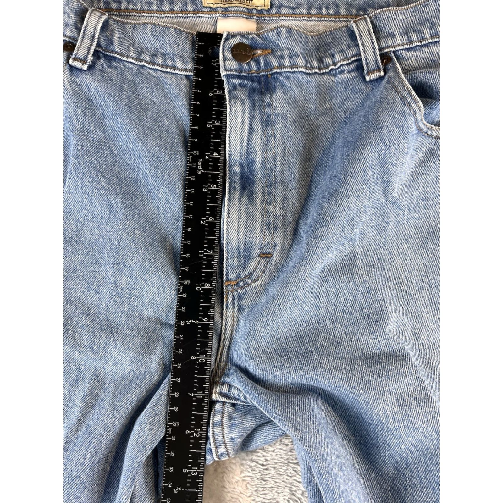 Vintage LL Bean Jeans Mens 38x32 Blue Stretch Denim Regular Fit 5-Pocket USA 90s Style MENS Size US 38 / EU 54 - 5 Thumbnail