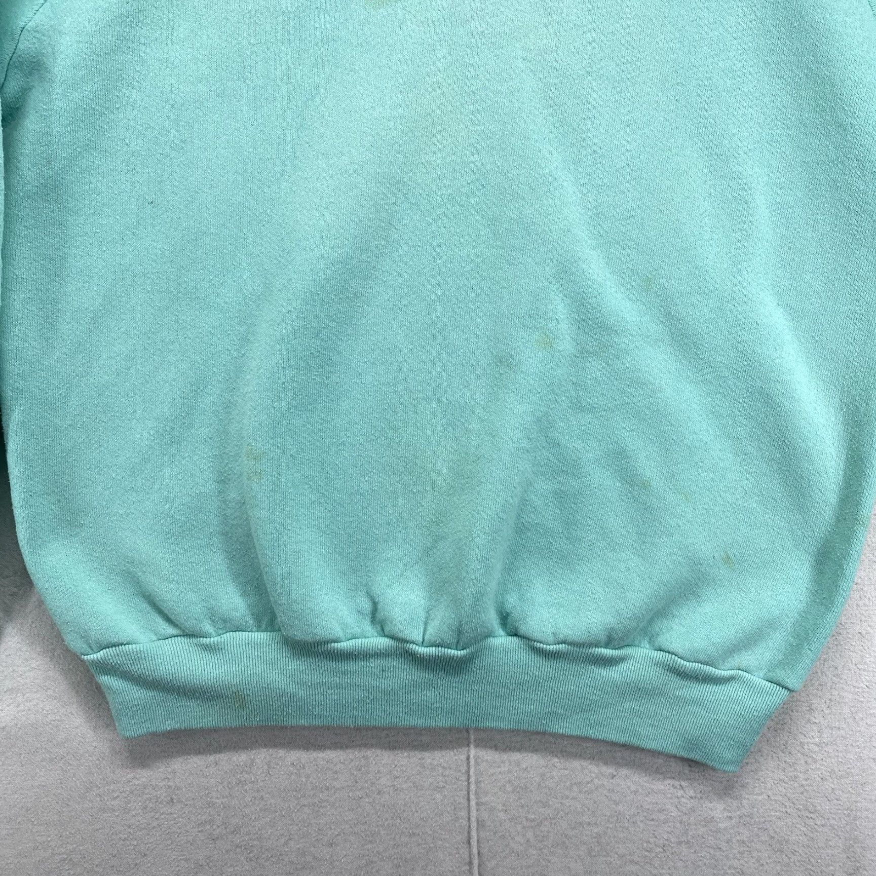 Fruit Of The Loom VINTAGE Fruit of the Loom Sweatshirt XS Ice Blue Unisex Adults Crew Neck Pullover Long Sleeve Slim Fleece USA 80s 90s Blank Size US XS / EU 42 / 0 - 4 Thumbnail
