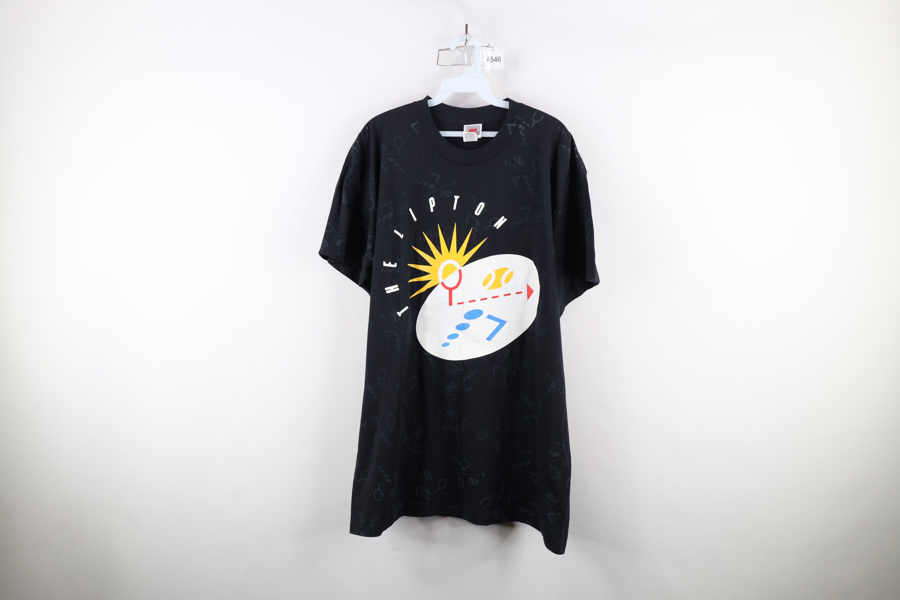 Nike × Vintage Vintage 90s Nike Challenge Court Tennis Lipton T-Shirt USA Size US XL / EU 56 / 4 - 1 Thumbnail
