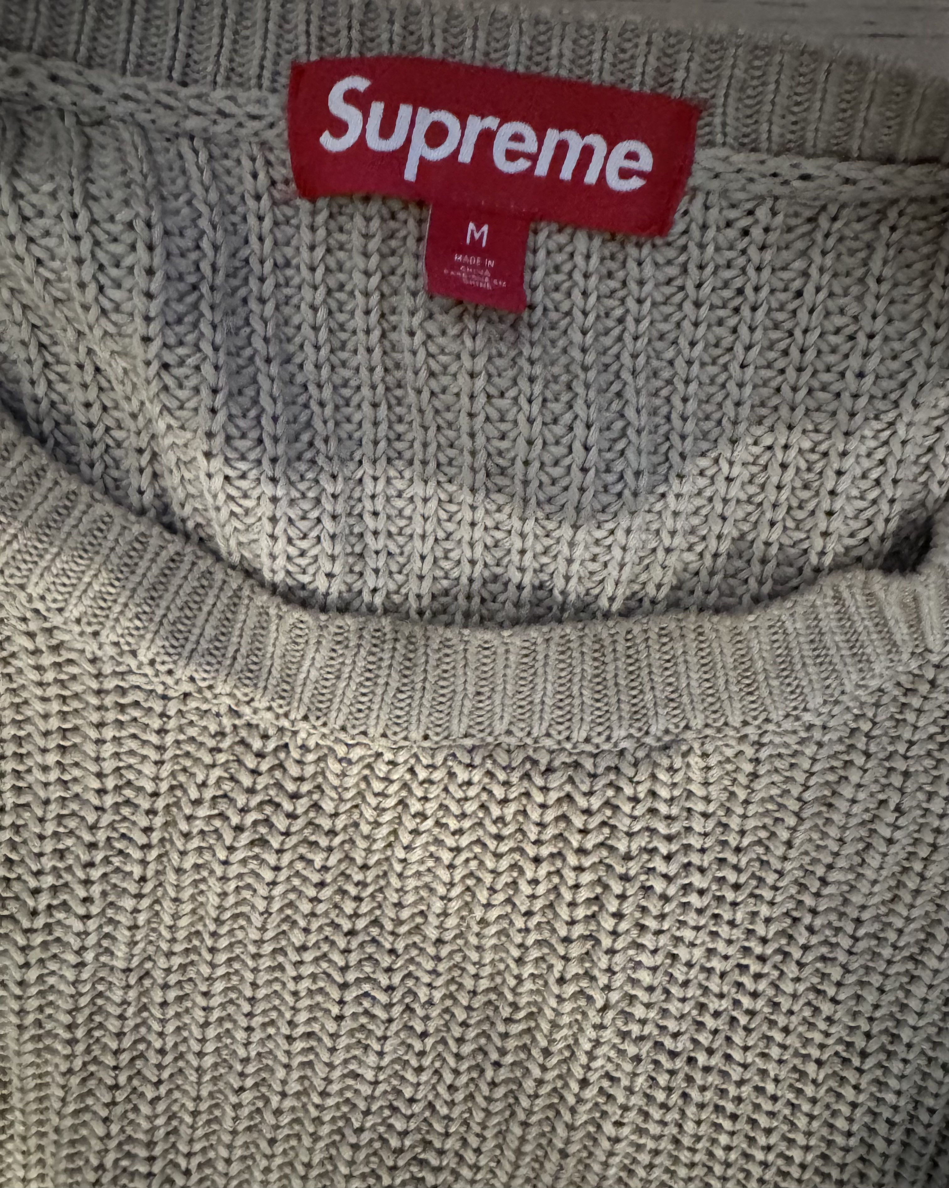 Supreme Small Box Logo Ribbed Sweater Tan Size US M / EU 48-50 / 2 - 5 Thumbnail