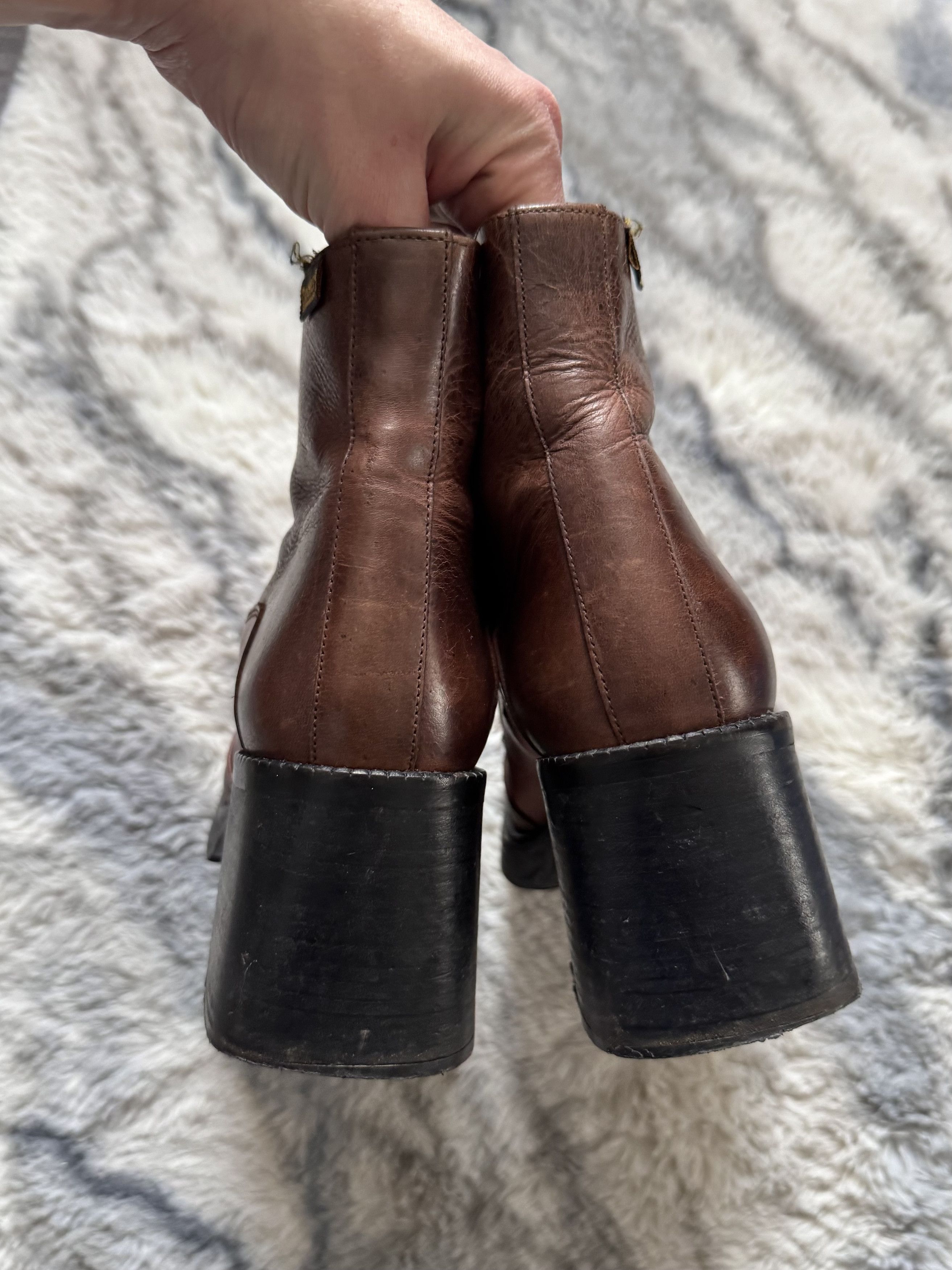 Dockers Archive Y2K Dockers Patchwork Leather Platform Heel Boots Size US 8 / IT 38 - 5 Thumbnail
