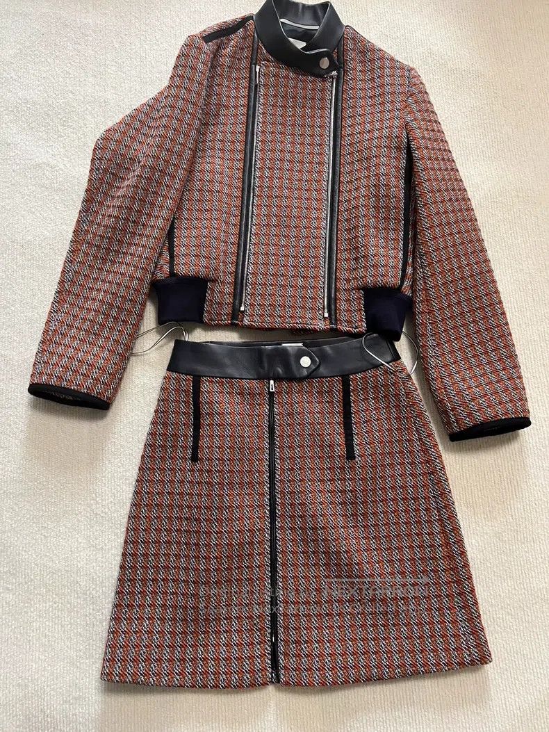 Hermes Hermes High-End Series Show Model Houndstooth Patch Leathe Size XXS / US 00 / IT 34 - 1 Thumbnail