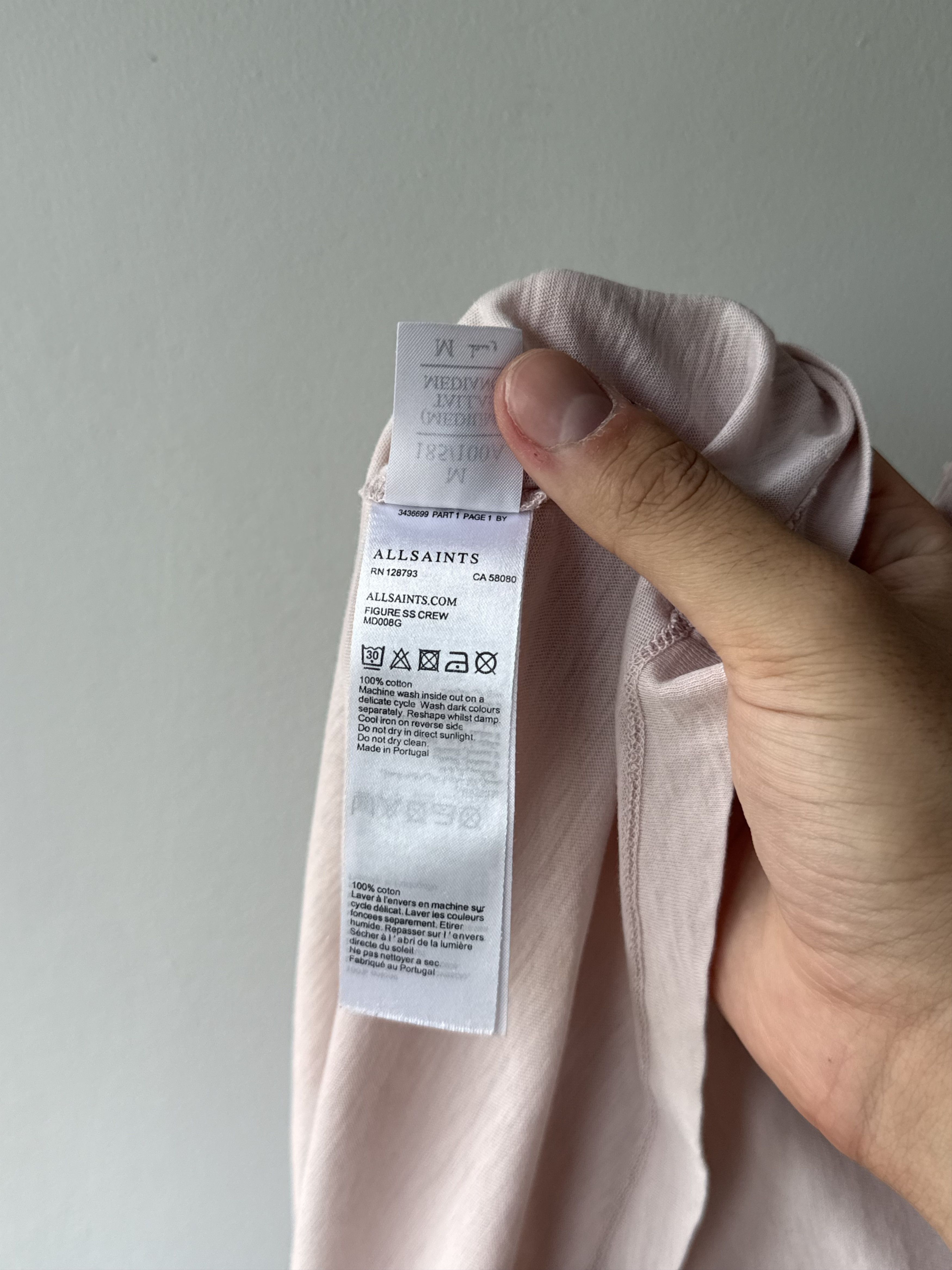 Allsaints Allsaints Figure Crew Neck Raw Edge Short Sleeve T-Shirt Size US M / EU 48-50 / 2 - 9 Thumbnail