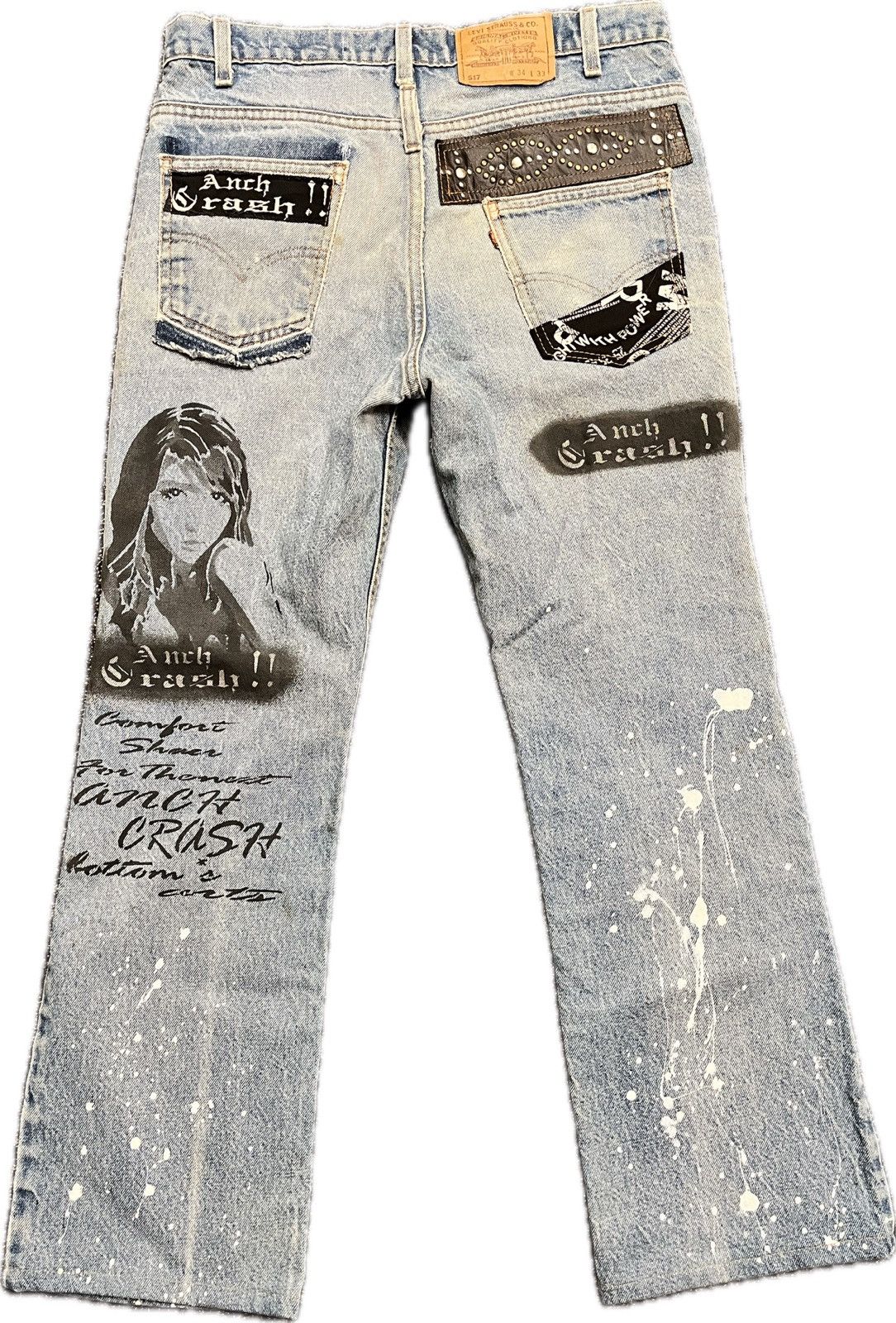 If Six Was Nine × Japanese Brand × Vintage 90's Vintage Custom AnchCrash Levi's 517 Bootcut Denim Size US 34 / EU 50 - 1 Thumbnail