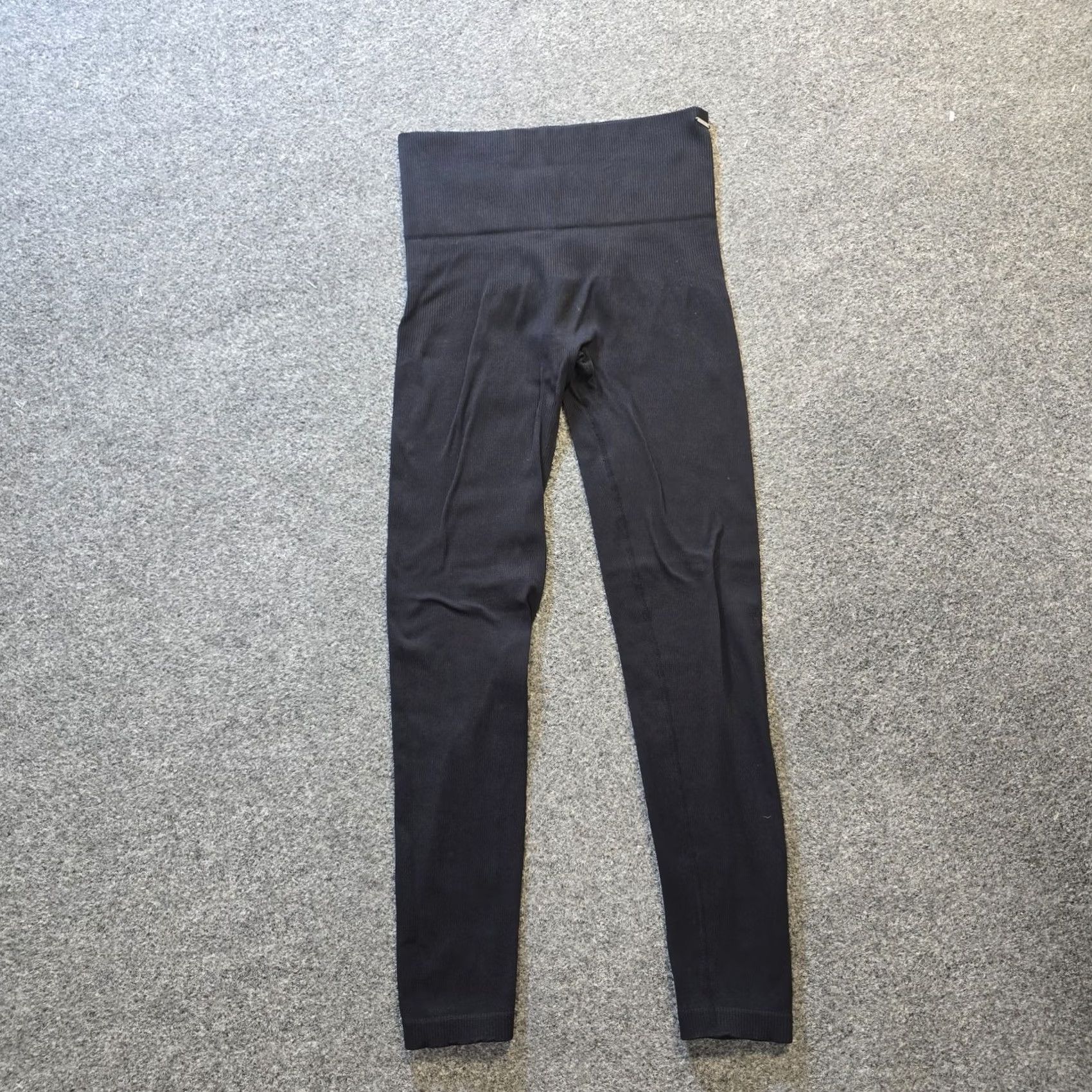 Vintage Savage X Fenty Leggings Womens Large Black Ribbed Full Length Athletic Yoga Size 36" / US 14 / IT 50 - 2 Thumbnail