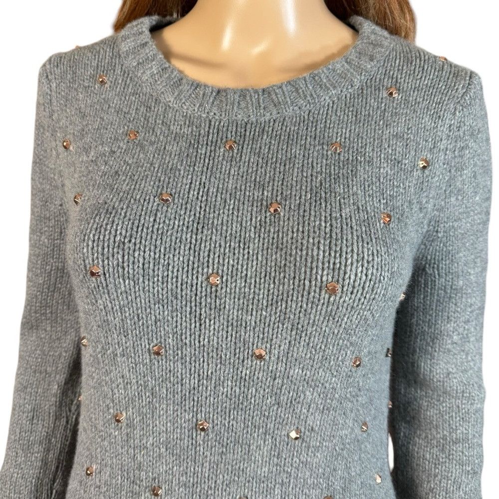 Fossil Fossil Wool Cashmere Blend Grey Beaded Sweater Size S Size S / US 4 / IT 40 - 3 Thumbnail