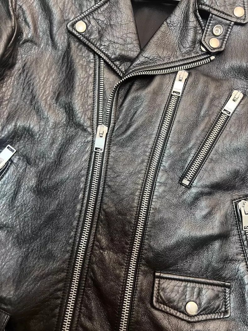Saint Laurent Paris Saint Laurent Black Leather Jacket with Design-2507 Size US L / EU 52-54 / 3 - 5 Thumbnail