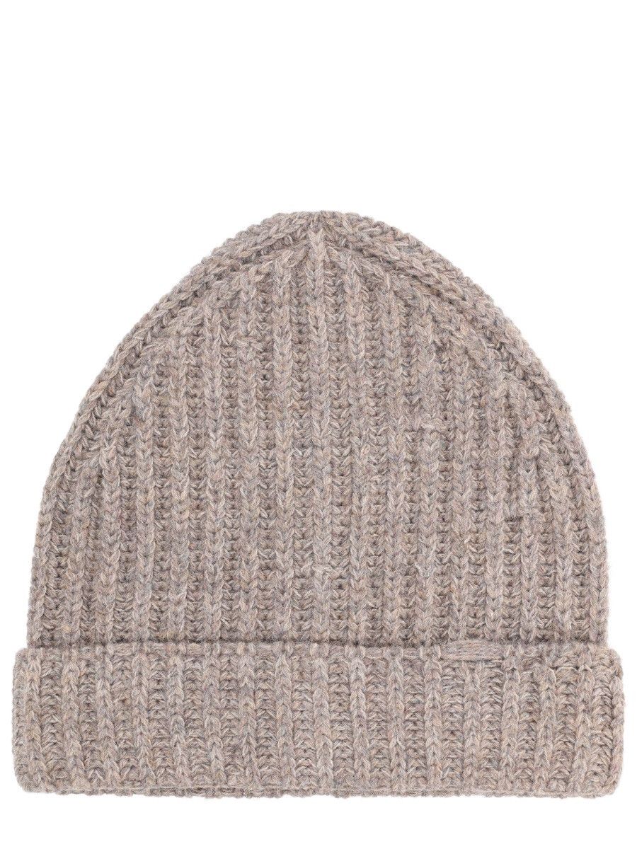 Maison Margiela MAISON MARGIELA WOOL AND COTTON BLEND BEANIE - BEIGE Size ONE SIZE - 1 Thumbnail