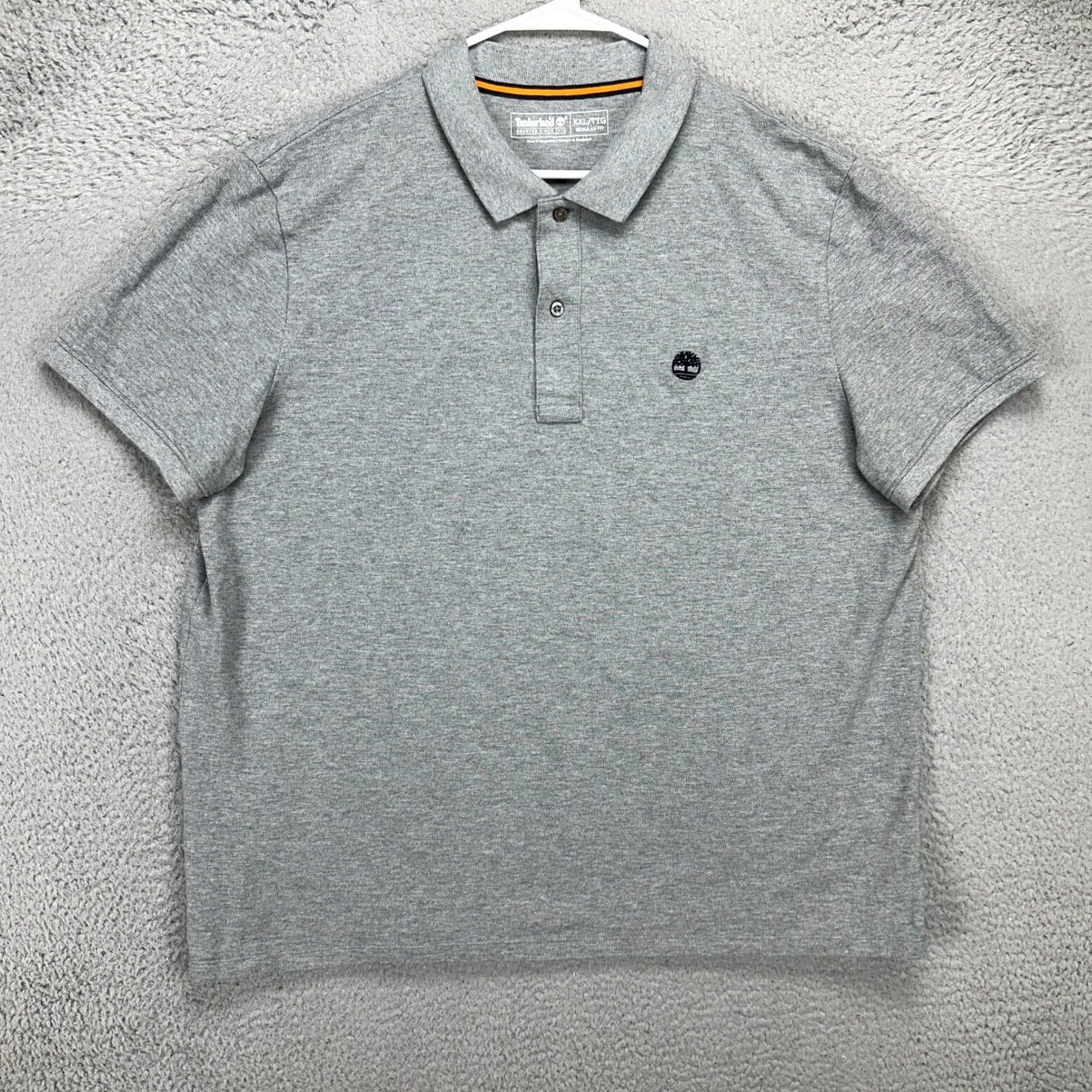 Timberland Timberland Polo Shirt Adult Mens 2XL Grey Regular Short Sleeve Logo Rugby Casual Outdoor Breathable Collared Shirt Mens Size US XXL / EU 58 / 5 - 2 Thumbnail