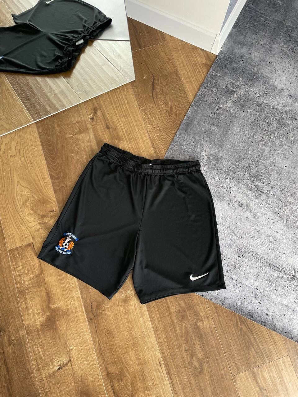 Nike × Vintage Vintage Nike 90’s Y2K Style Drill Black Shorts Marnock F.C. Size US 36 / EU 52 - 1 Thumbnail