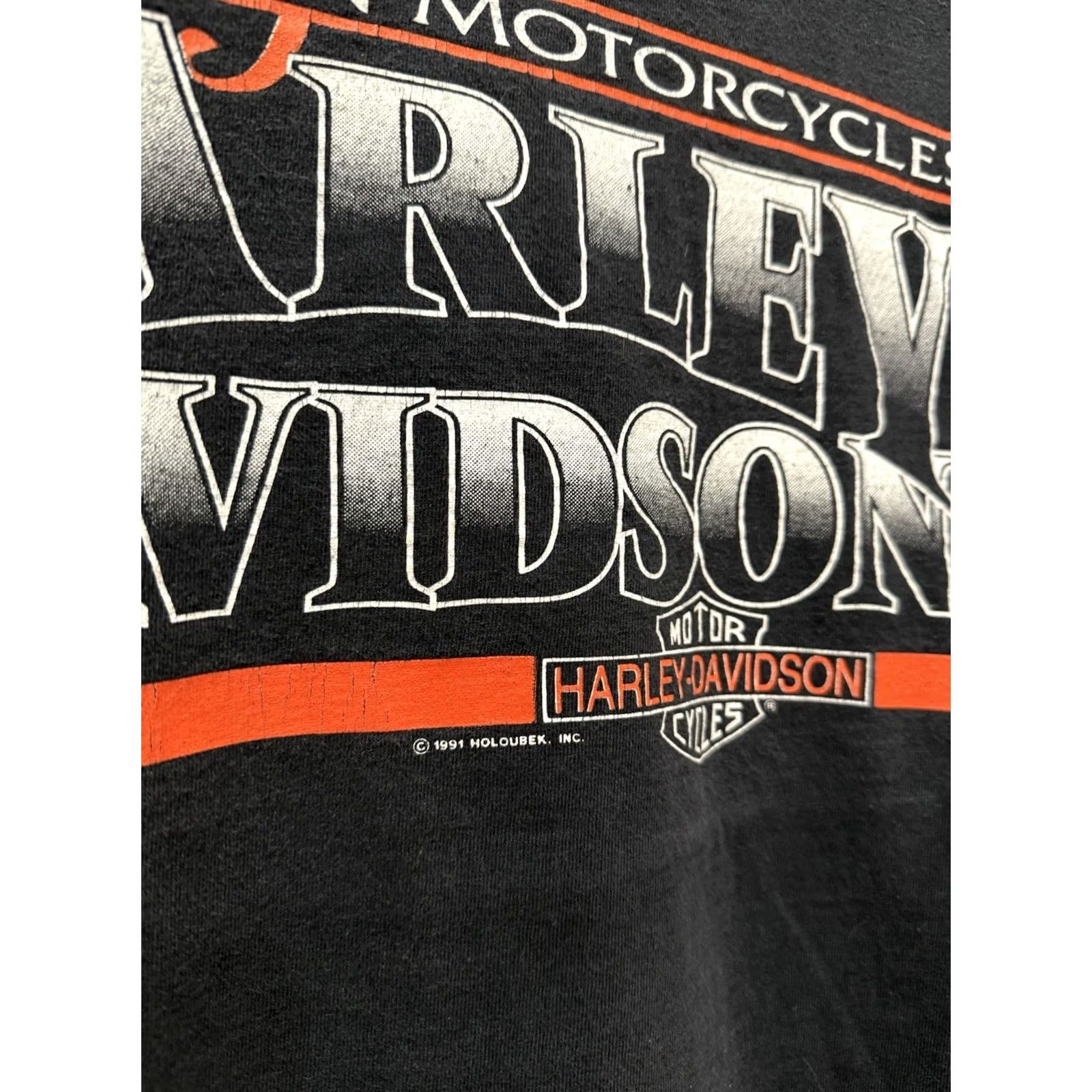 Harley Davidson VINTAGE Harley-Davidson T-Shirt Black XL Men 90s Motorcycle Tee Shirt Mens XL Black Harley-Davidson Shirt Size US XL / EU 56 / 4 - 4 Thumbnail