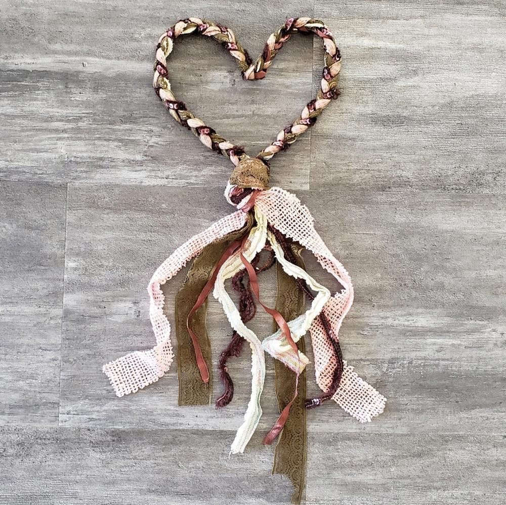 Designer Chocolate Pink Handmade Braided Lace Head Piece Size ONE SIZE - 1 Thumbnail