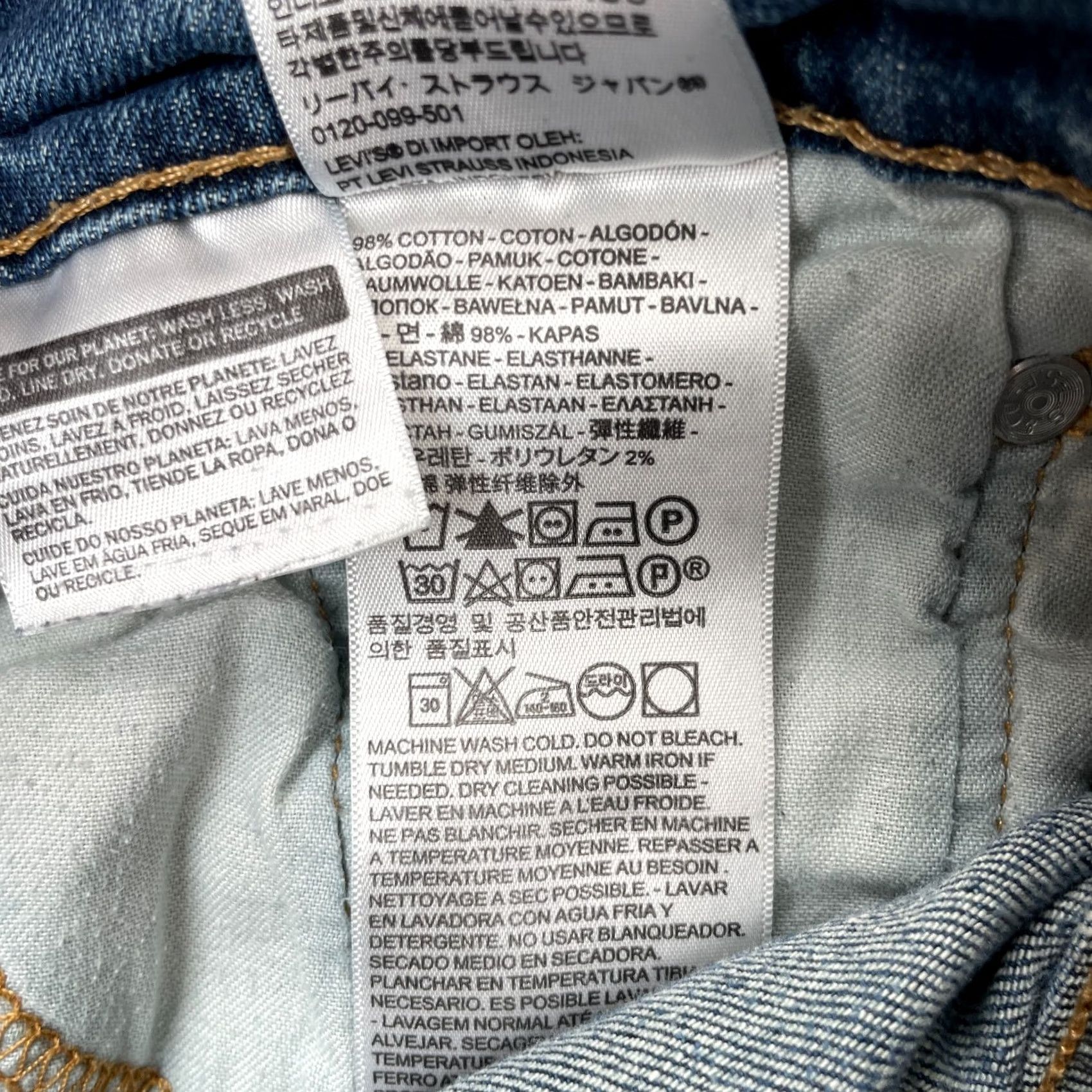 Levi's Levi's Levi's 513 Jeans Slim Straight Blue Denim Cotton Stretch 30x28 Mens Jeans Pocket Logo Button Zipper B 5-Pocket Size US 30 / EU 46 - 3 Thumbnail