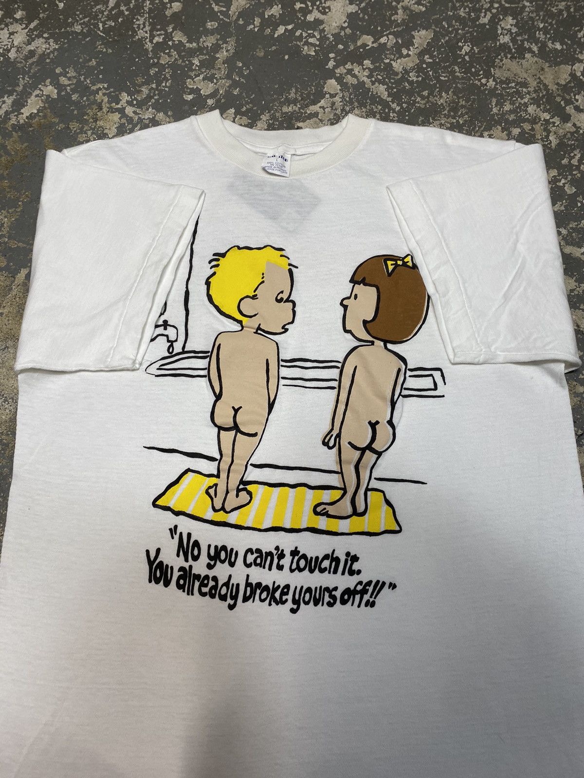 Japanese Brand × Vintage Vintage No You Can’t Touch Broke Yours Off Funny 90s Tshirt Size US L / EU 52-54 / 3 - 3 Thumbnail