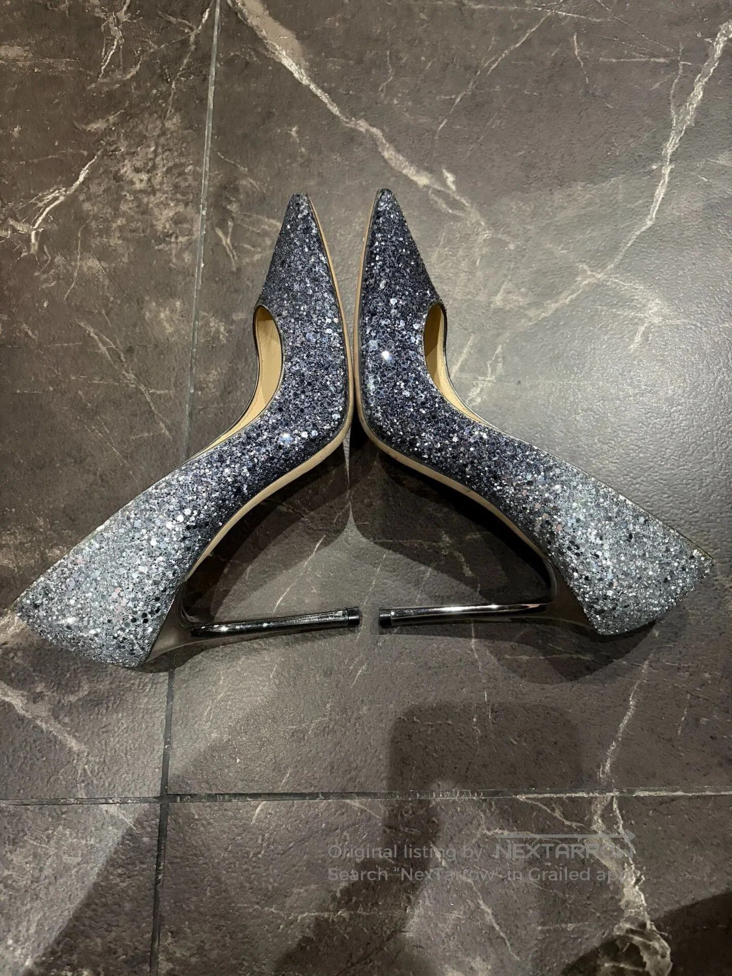 Jimmy Choo Jimmy Choo Romy Women's Silver Heels. Size US 5 / IT 35 - 3 Thumbnail