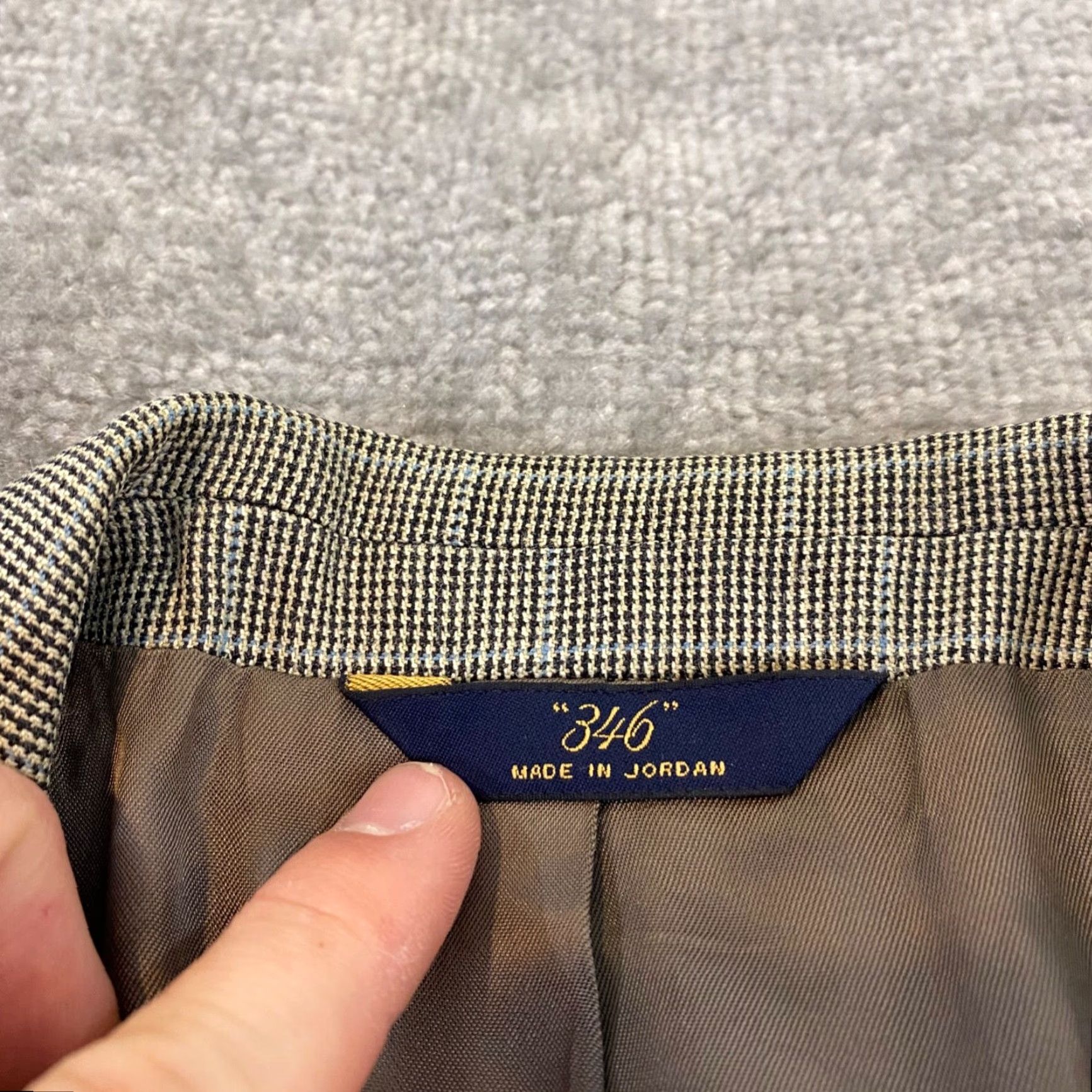 Brooks Brothers BROOKS BROTHERS Blazer Mens 46 Long Silk Wool Nailhead Check Jacket Single-Breasted 2-Button Size 46R - 3 Thumbnail