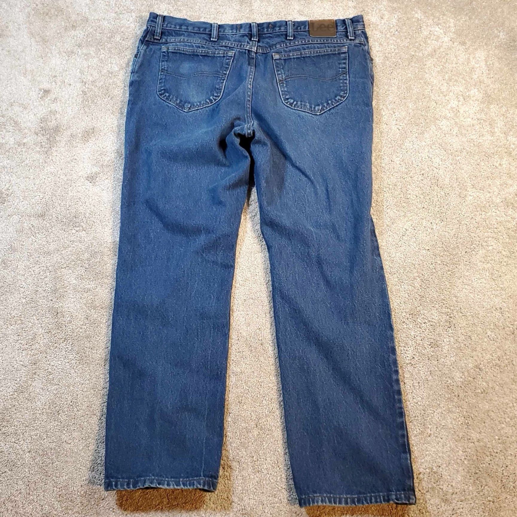 Lee Lee Jeans Mens Regular Fit Straight Leg Blue Denim 42x30 5-Pocket Style N/A Size US 42 / EU 58 - 4 Thumbnail