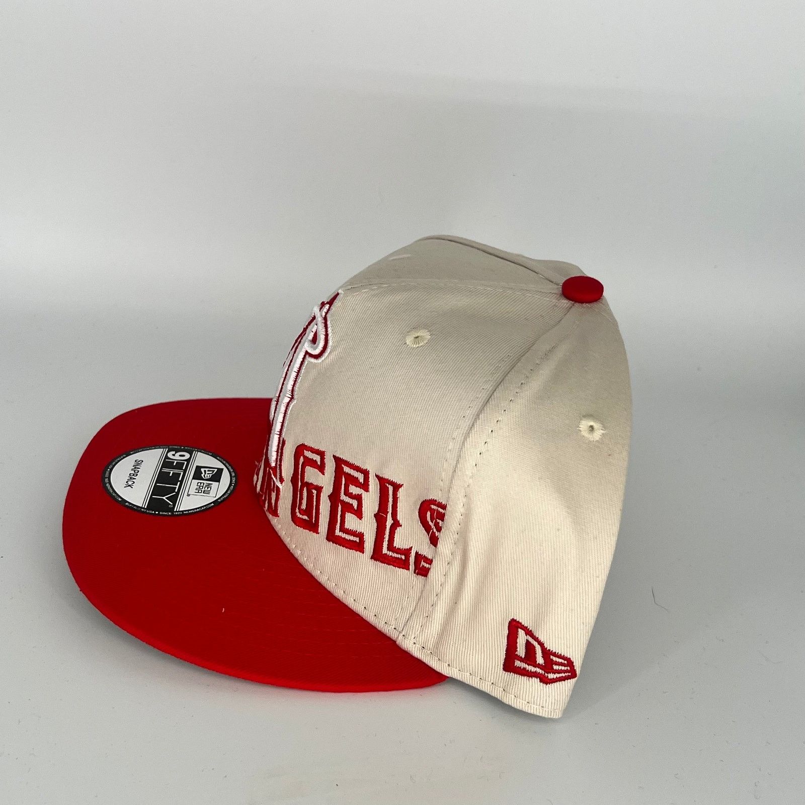 New Era Khaki Red Los Angeles Angel New Era MLB 9Fifty Snapback Hat Size ONE SIZE - 2 Thumbnail
