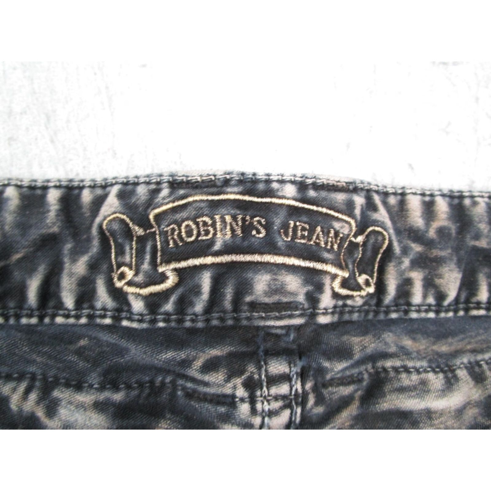 Vintage VINTAGE Robin's Jean Jeans Mens 42 Black Gray Moto Biker Zipper Pockets Distressed Size US 42 / EU 58 - 3 Thumbnail