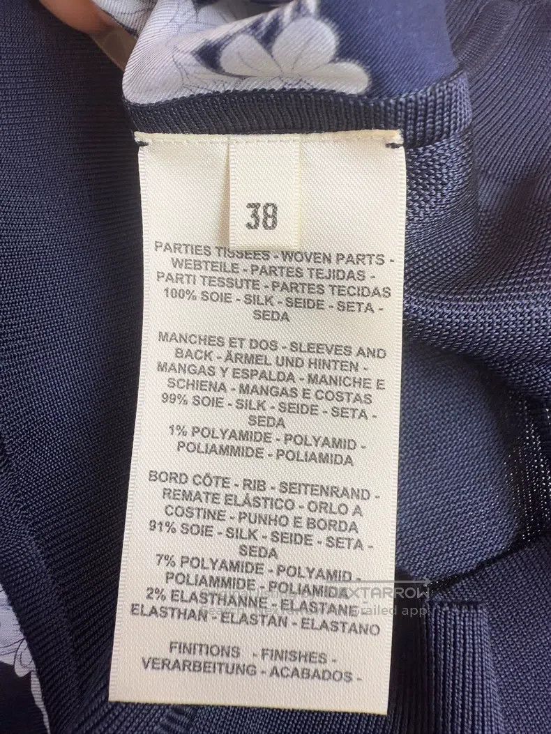 Hermes Hermes Dark Blue Silk Printed Pullover, Size 38, 100% Silk Size XS / US 0-2 / IT 36-38 - 8 Thumbnail