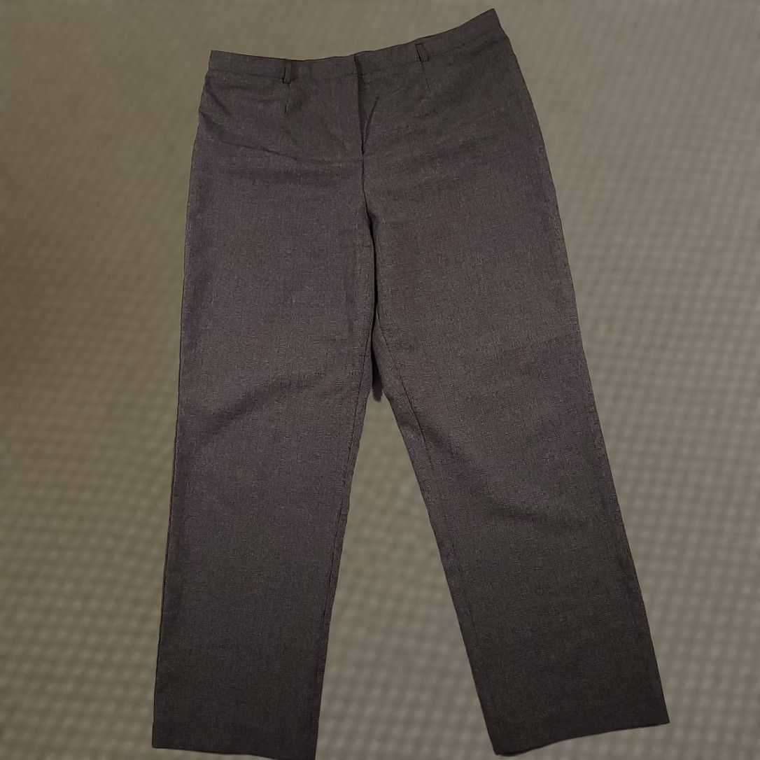 Vintage White Stag Pants Women's 18 Gray Plaid Wide-Leg High Rise Dress Pants Size 40" / US 18 - 1 Thumbnail