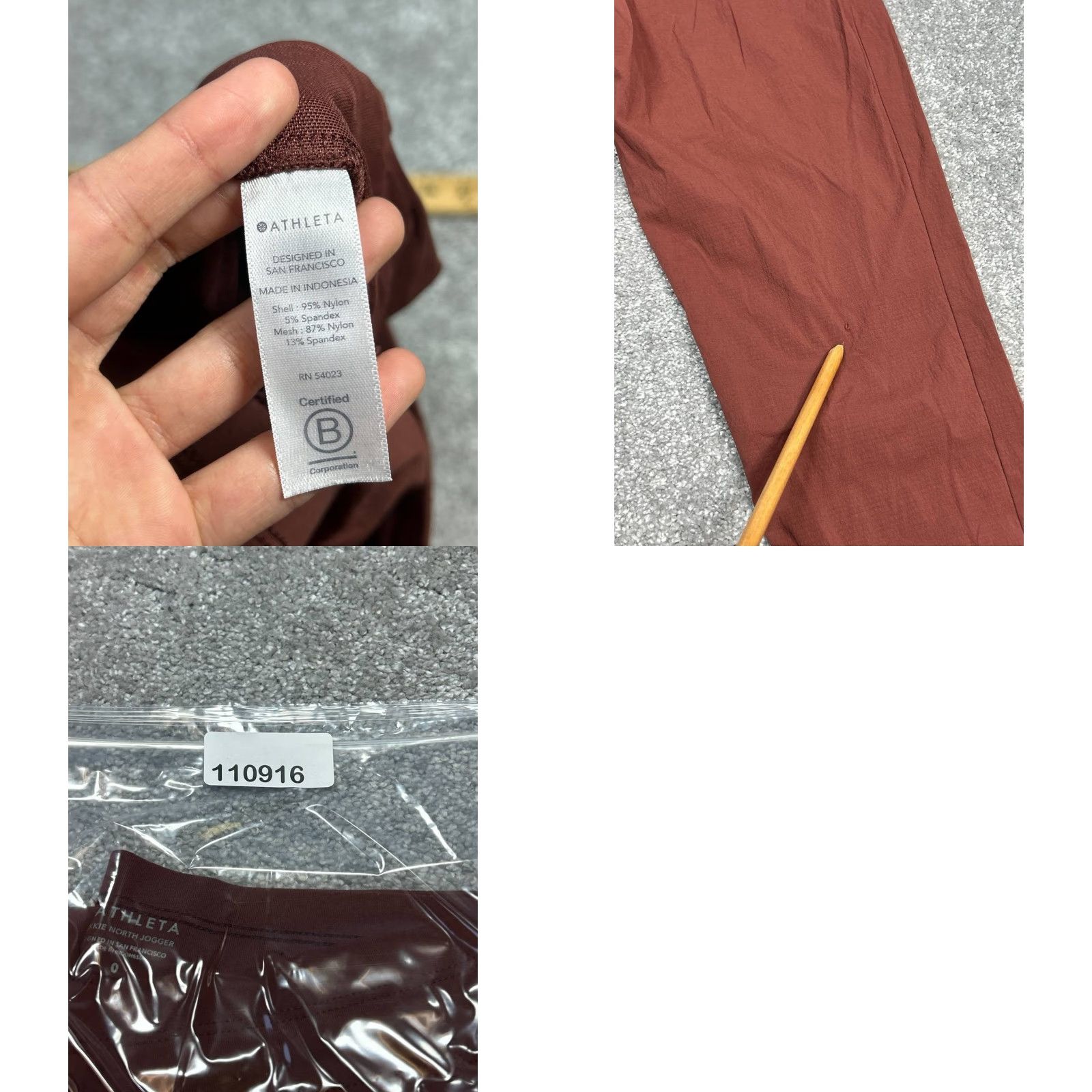 Athleta Athleta Trekkie North Jogger Pants Womens 0 Brown Stretch Mid Rise Tapered Leg Size 25" / US 0 / IT 36 - 8 Thumbnail