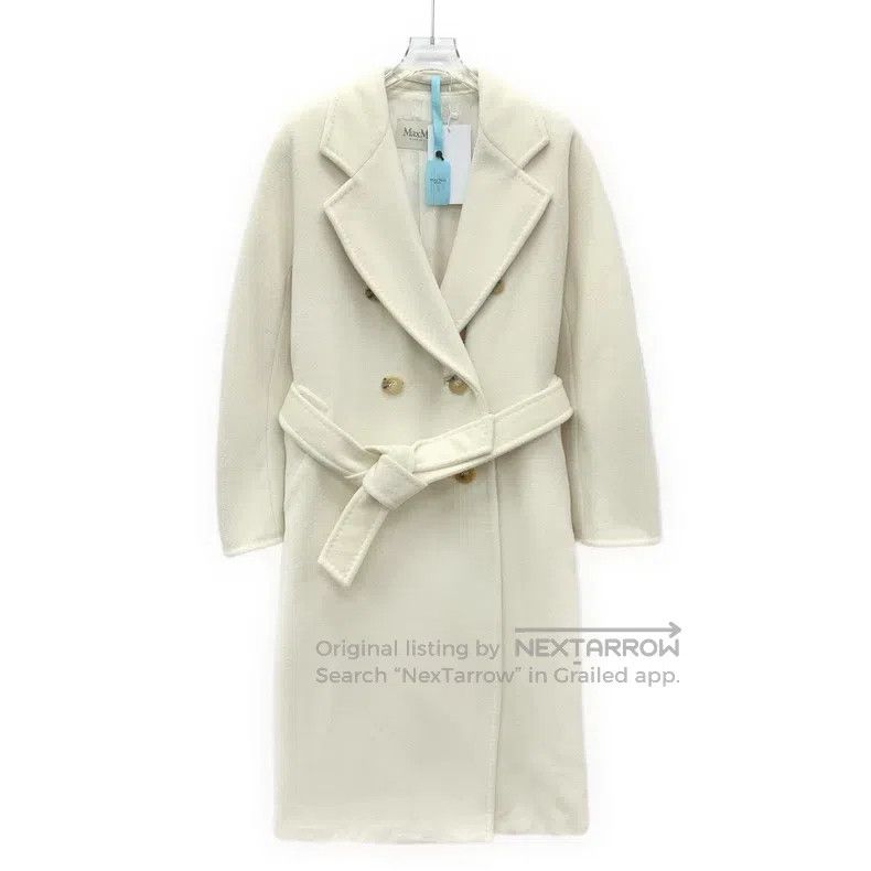 Max Mara Max Mara White Sheep Wool Lapel Double Breasted Long Sleev Size XS / US 0-2 / IT 36-38 - 1 Thumbnail