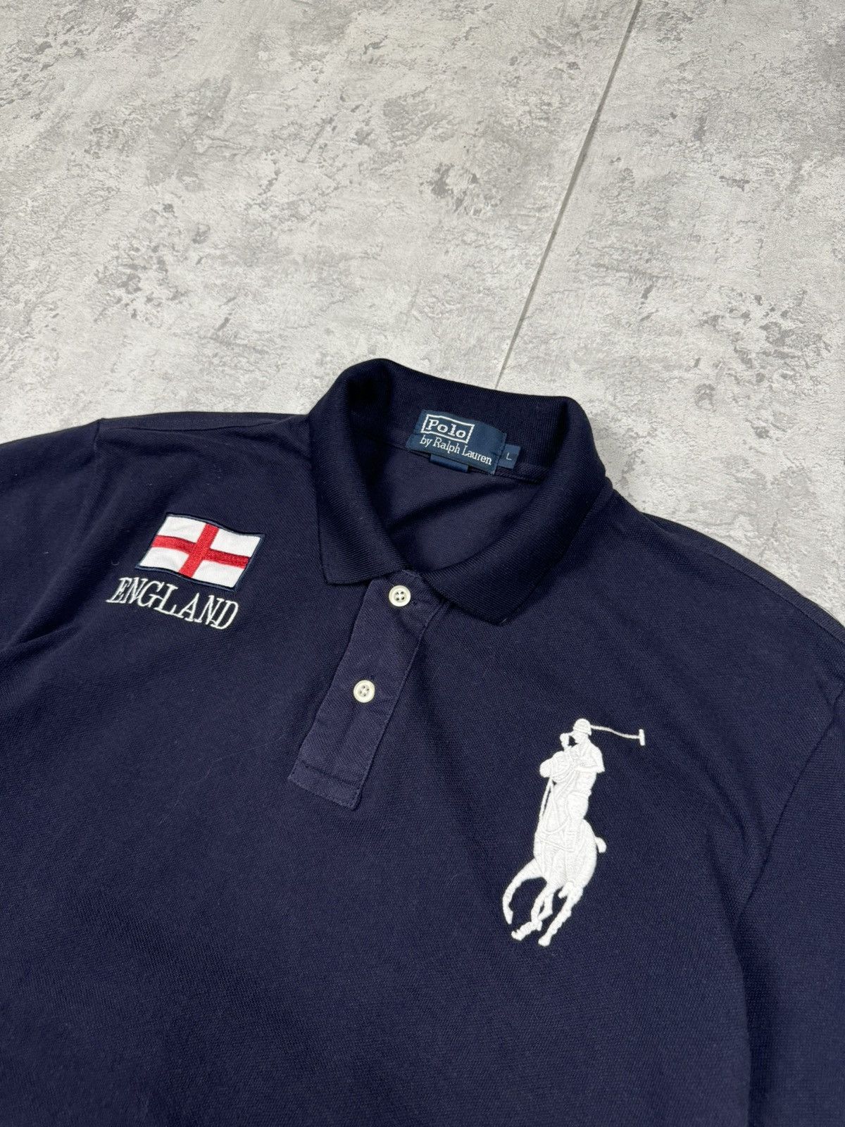 Polo Ralph Lauren Polo Ralph Lauren Custom Fit England Flag Number 3 Polo Size US L / EU 52-54 / 3 - 8 Thumbnail