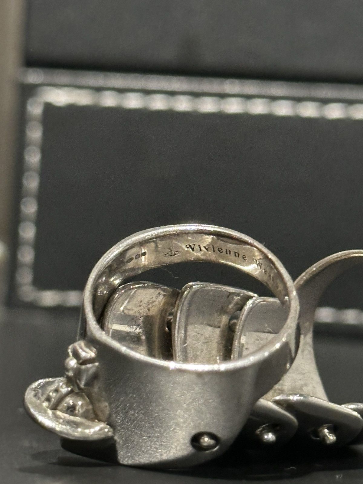Vivienne Westwood OG 925 Sterling Silver Armor Ring L Size ONE SIZE - 8 Thumbnail