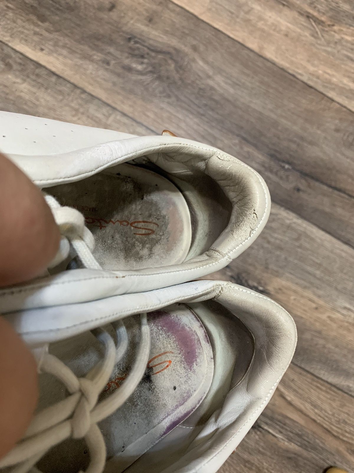 Santoni Santoni White Leather Sneakers Made in Italy US10 Size US 10 / EU 43 - 12 Thumbnail