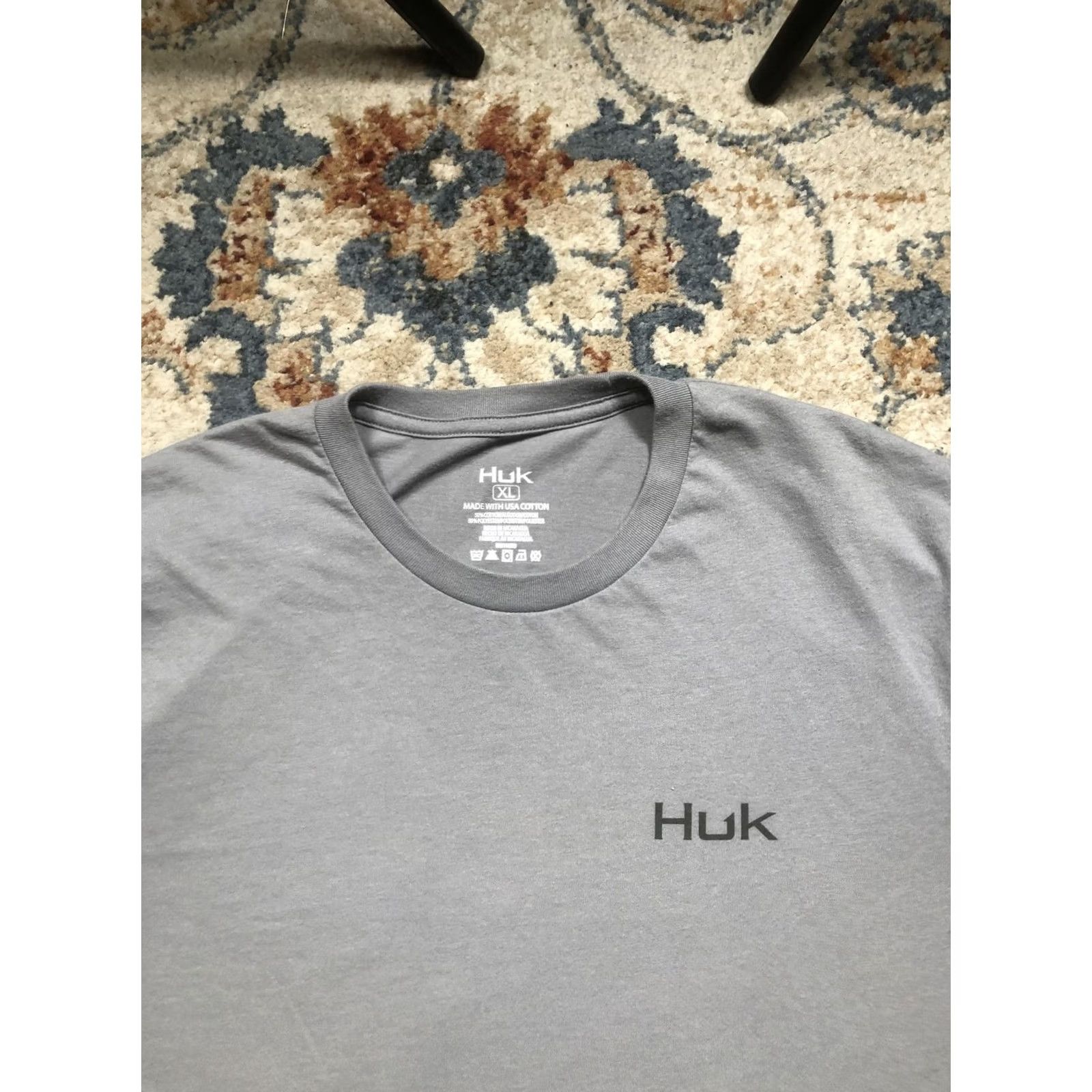 Vintage Huk Shirt Mens XL Gray Fishing Graphic Tee Short Sleeve Made With USA Cotton Size US XL / EU 56 / 4 - 2 Thumbnail