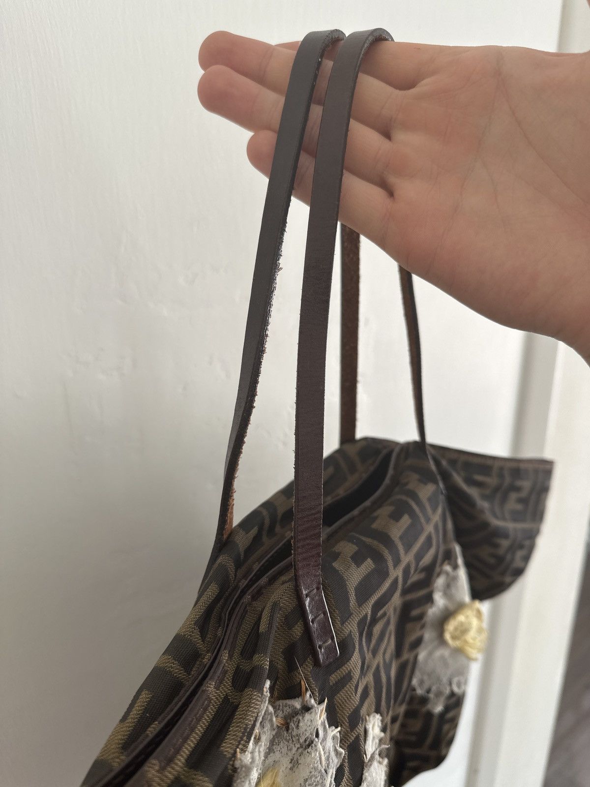 Fendi Zucca Canvas Flower Tote