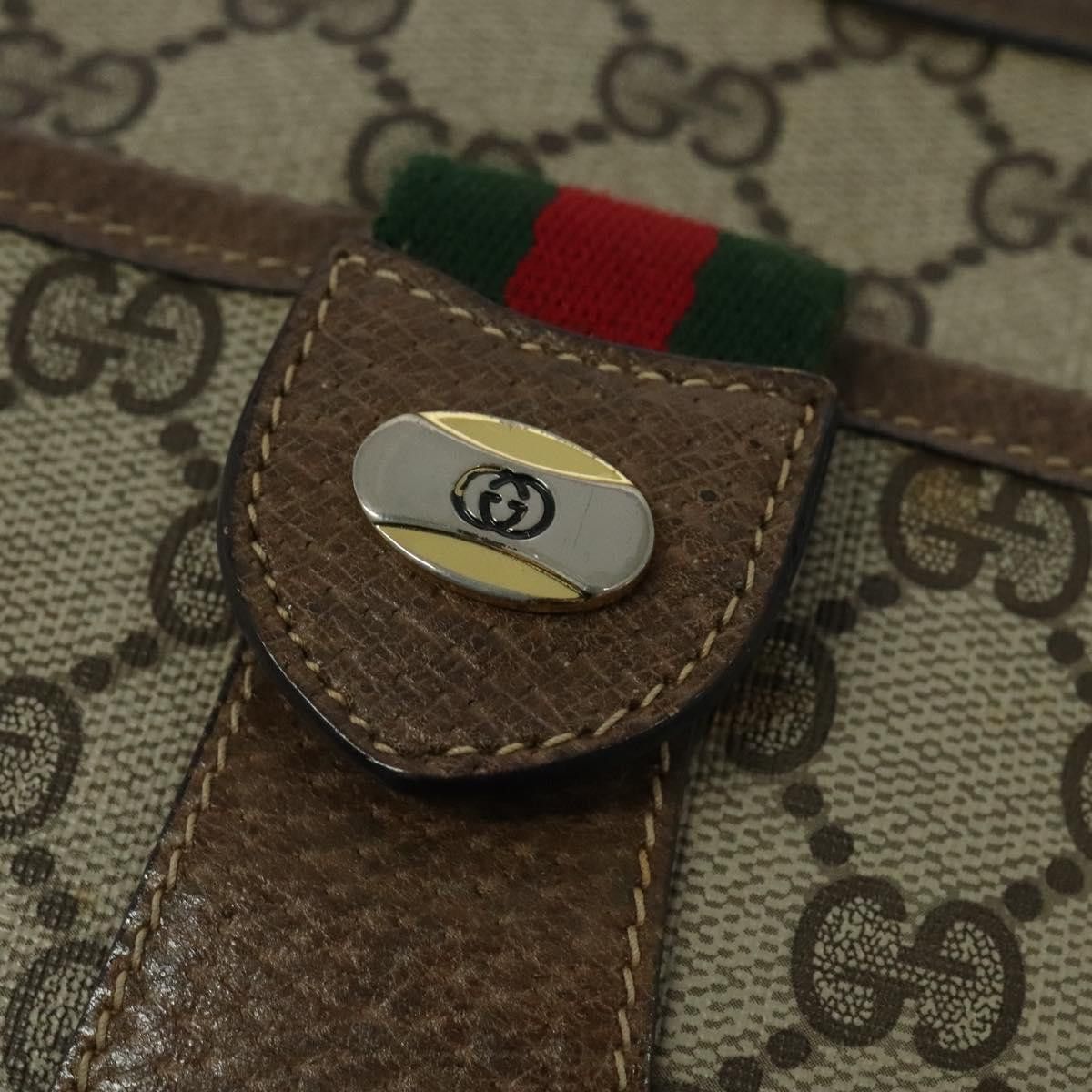 Gucci GUCCI GG Supreme Web Sherry Line Shoulder Bag Pvc Beige Size ONE SIZE - 14 Thumbnail