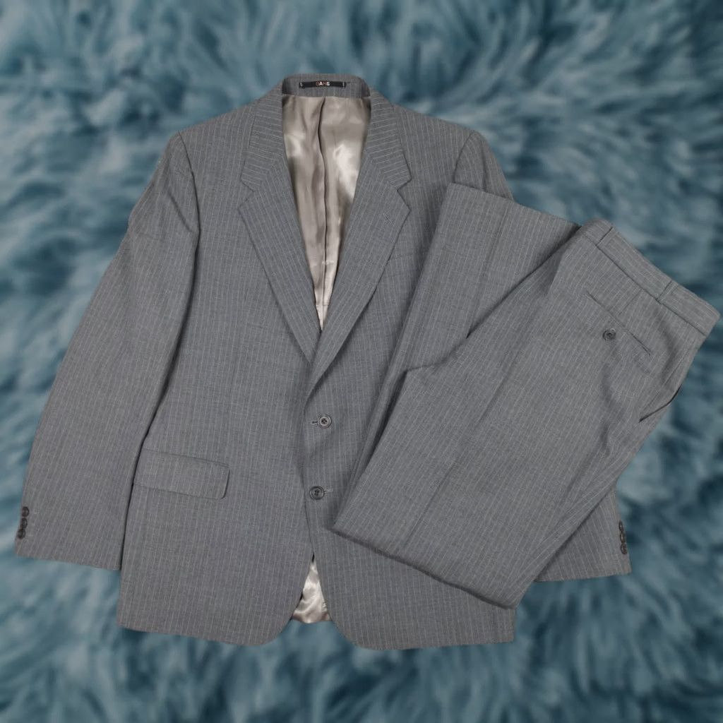DAKS Daks Mens Suit 2Pc Grey Wool Blend Blazer Trousers 44R 38 38x32 Formal Size US 44 / EU 60 - 1 Thumbnail