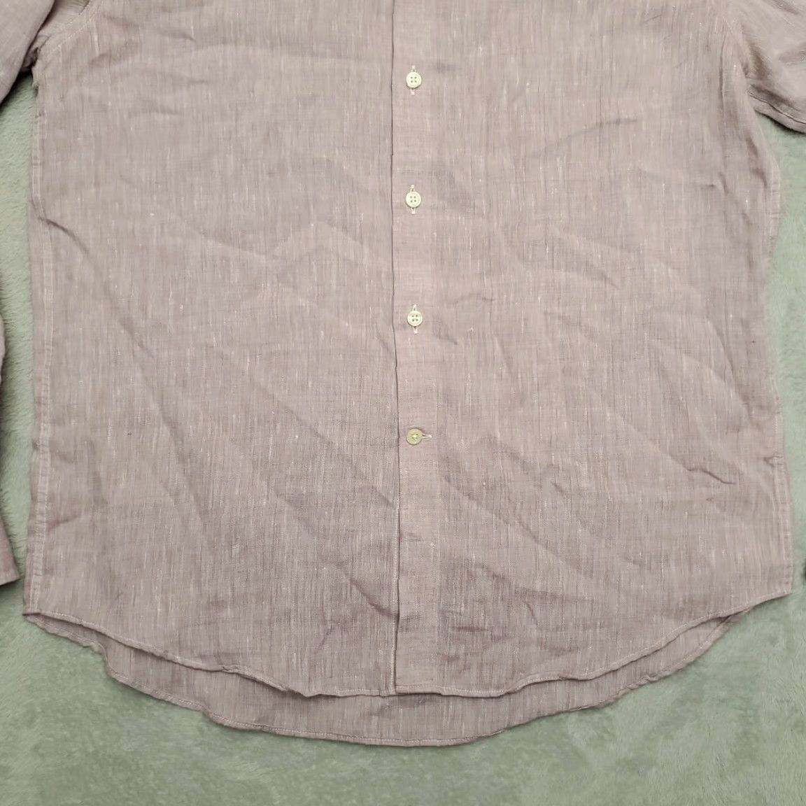 Joseph Abboud Joseph Abboud Shirt Large Purple Linen Blend Long Sleeve Comfort Classic Mens Size US L / EU 52-54 / 3 - 2 Thumbnail